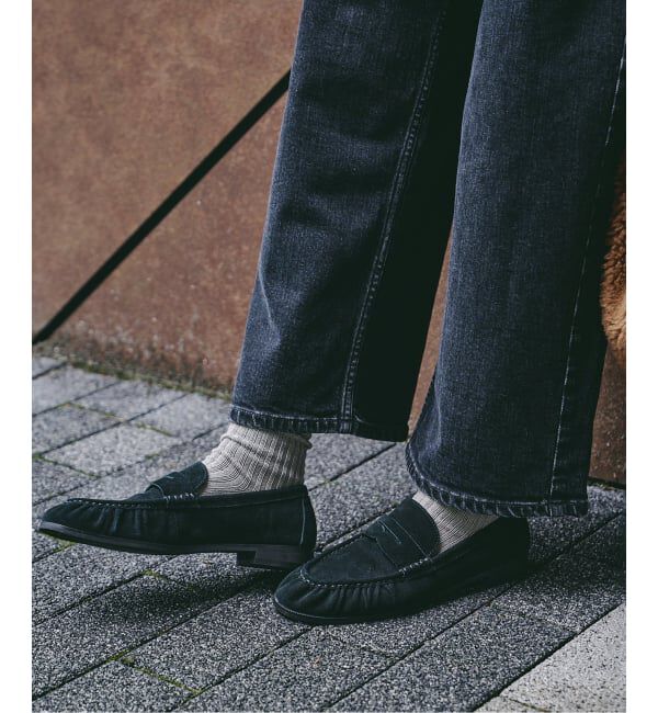  「レザーソフトギャザーローファー」|ローファー|