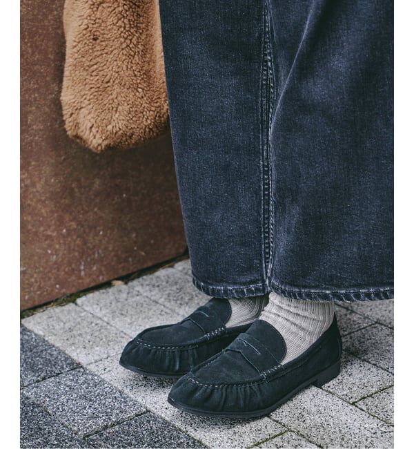  「レザーソフトギャザーローファー」|ローファー|