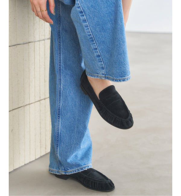  「レザーソフトギャザーローファー」|ローファー|