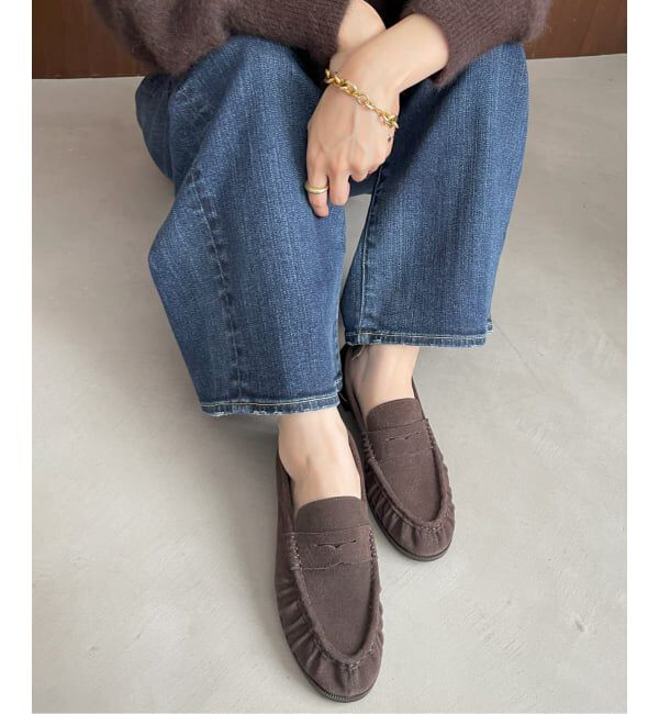  「レザーソフトギャザーローファー」|ローファー|