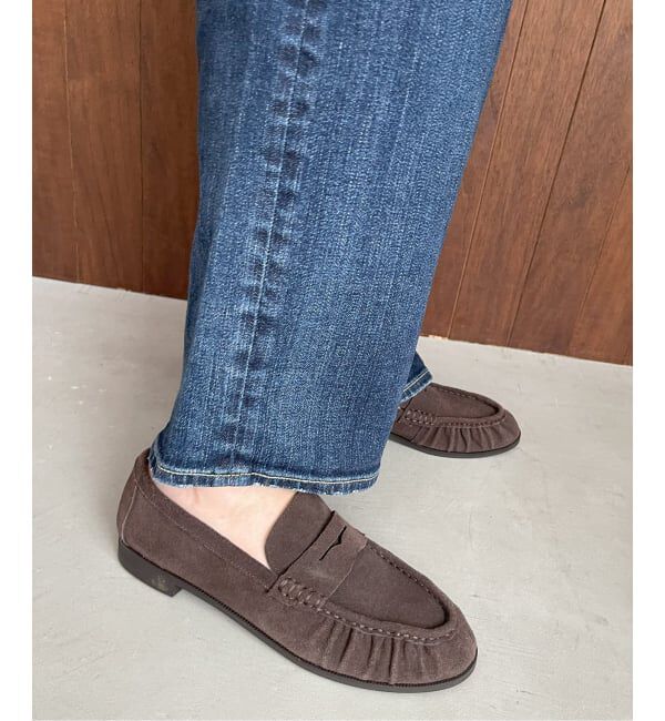  「レザーソフトギャザーローファー」|ローファー|