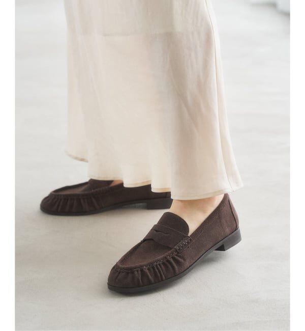  「レザーソフトギャザーローファー」|ローファー|