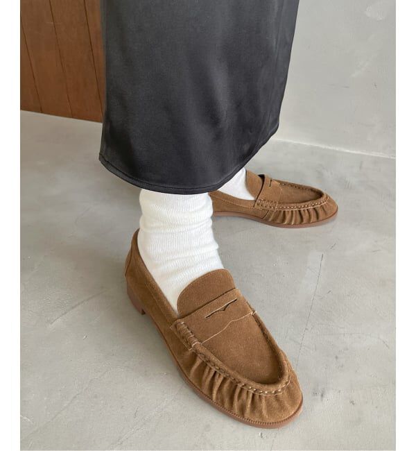  「レザーソフトギャザーローファー」|ローファー|