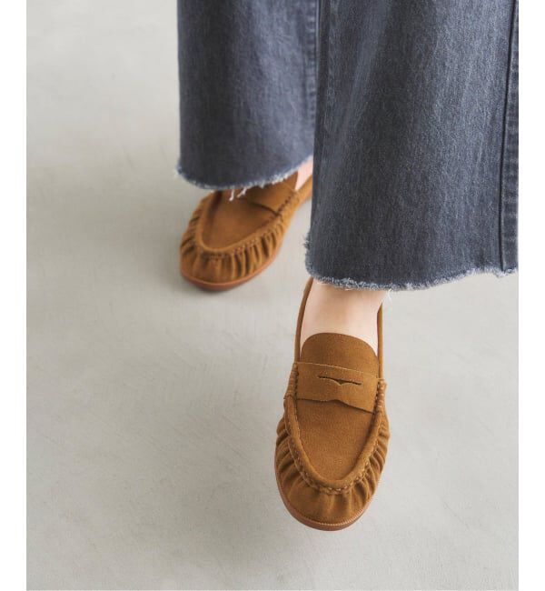  「レザーソフトギャザーローファー」|ローファー|