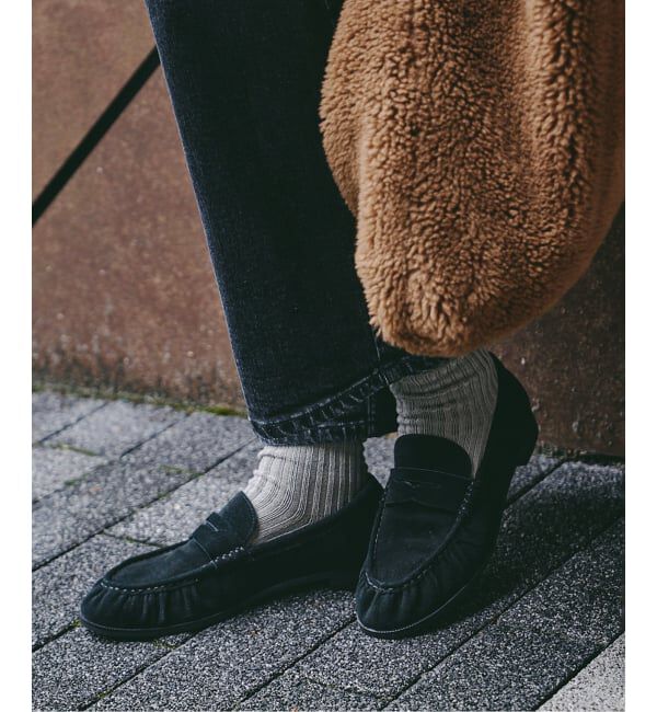  「レザーソフトギャザーローファー」|ローファー|