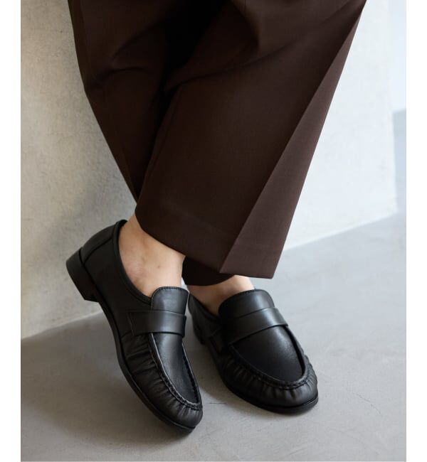  「レザーギャザーローファー」|ローファー|