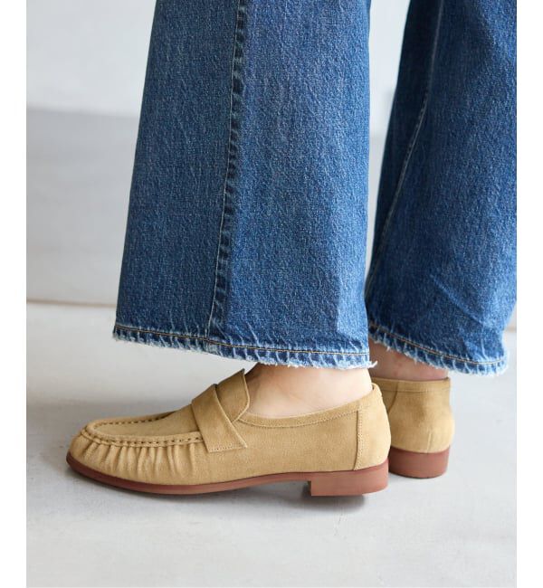  「レザーギャザーローファー」|ローファー|