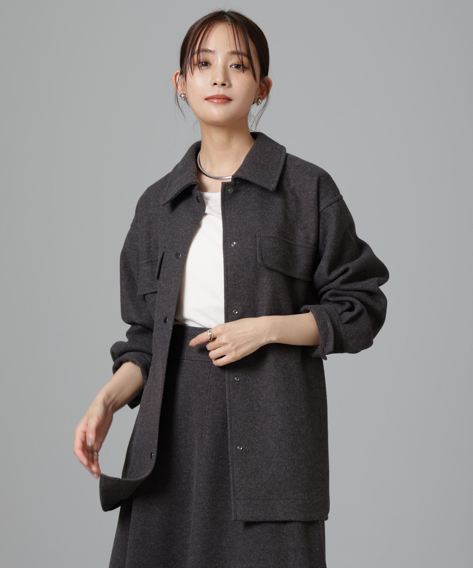 nano･universe「ニードルジャージーベルテッドシャツジャケット」|シャツ・ブラウス|