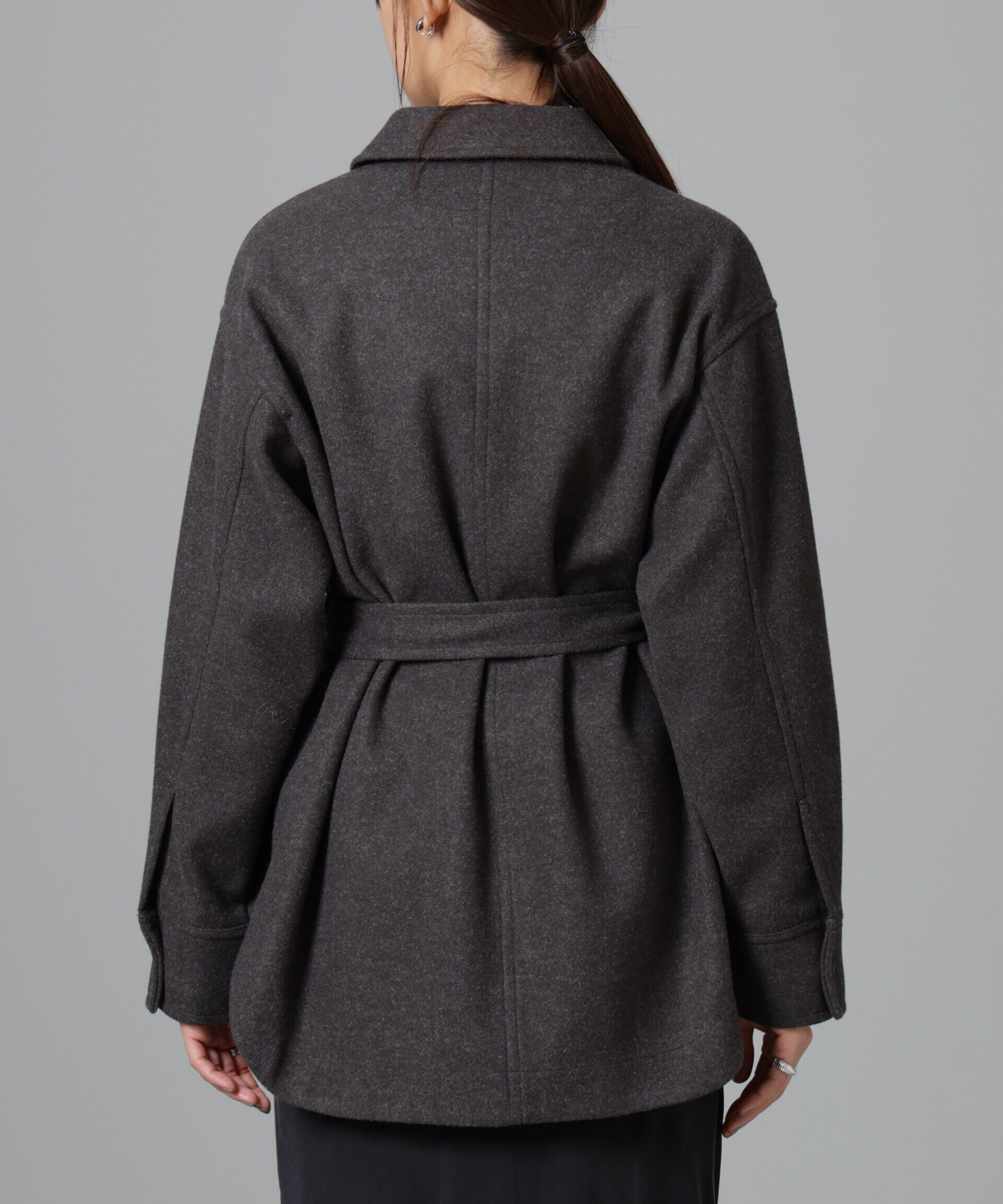 nano･universe「ニードルジャージーベルテッドシャツジャケット」|シャツ・ブラウス|