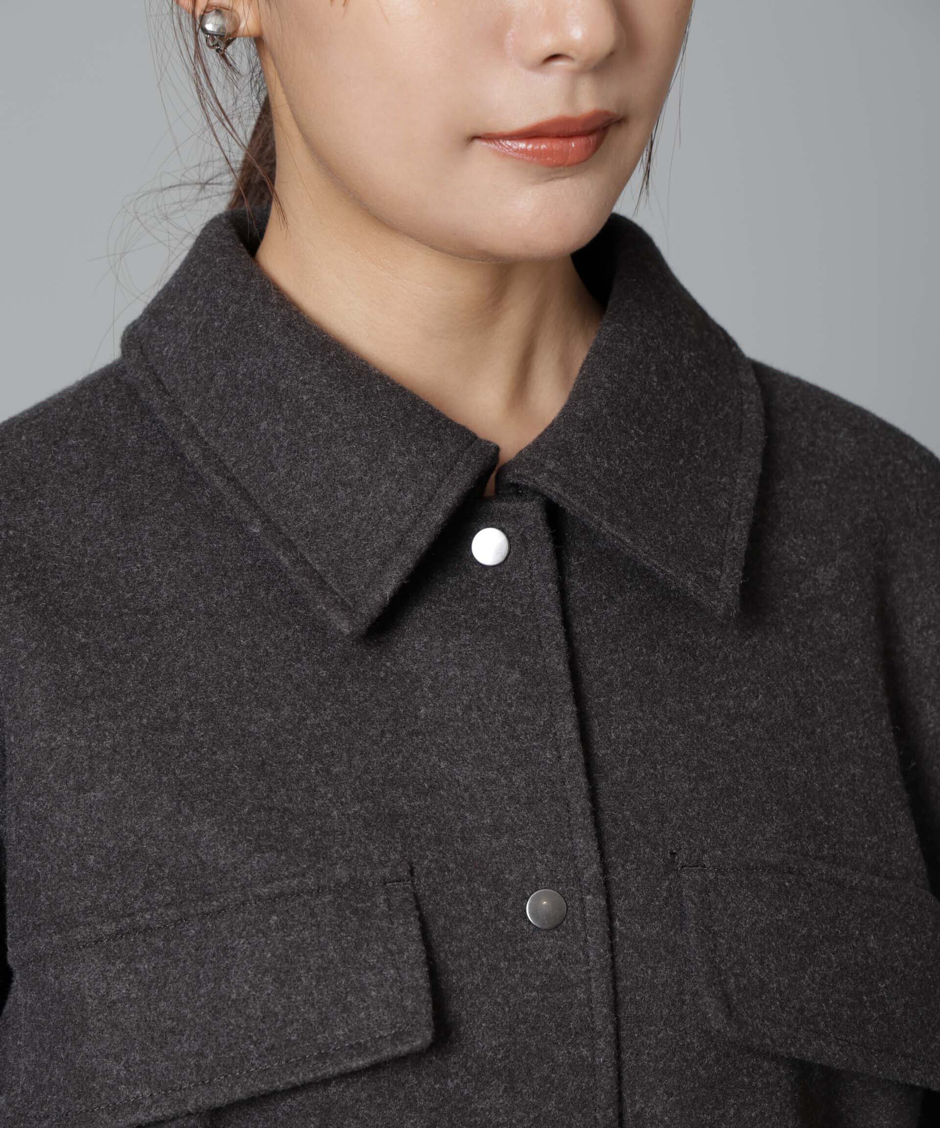 nano･universe「ニードルジャージーベルテッドシャツジャケット」|シャツ・ブラウス|