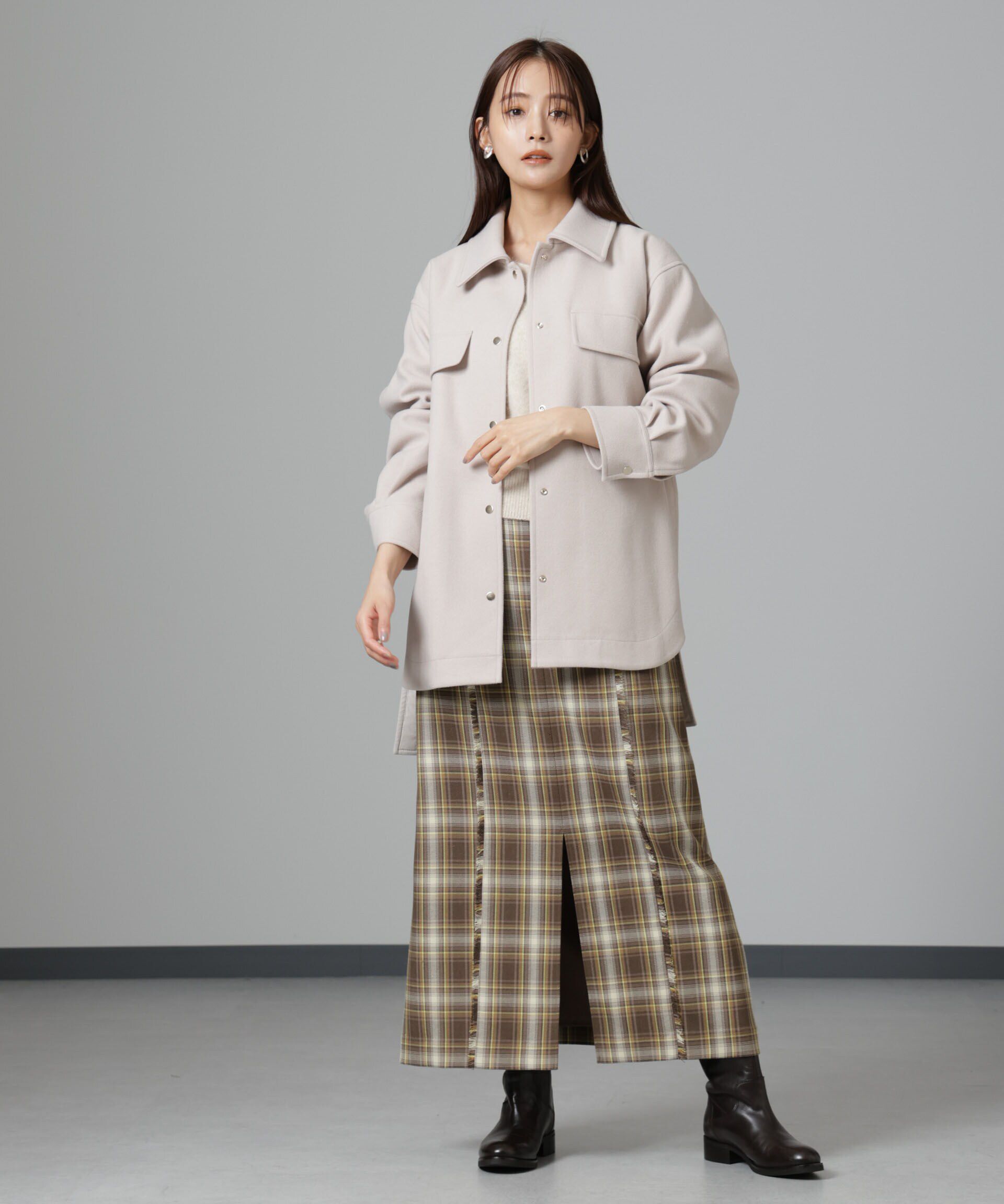 nano･universe「ニードルジャージーベルテッドシャツジャケット」|シャツ・ブラウス|