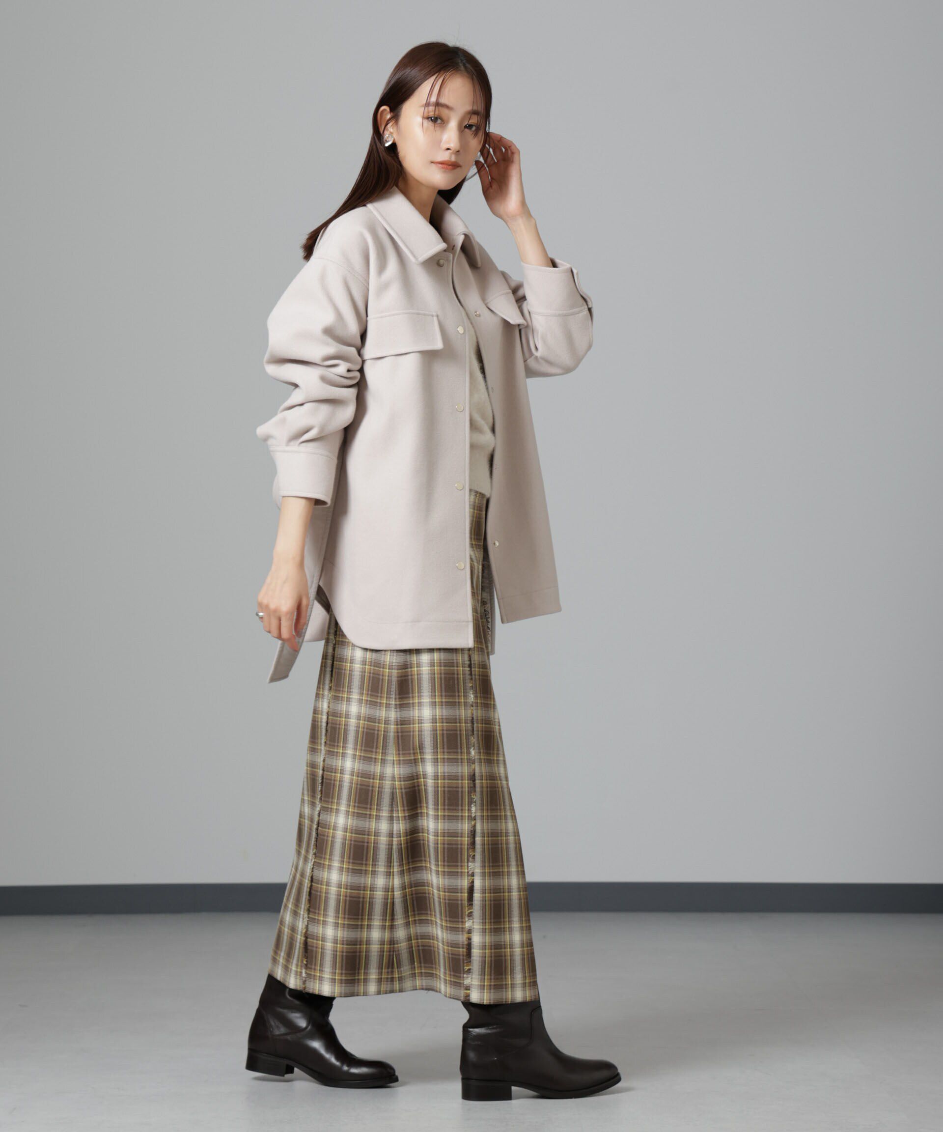 nano･universe「ニードルジャージーベルテッドシャツジャケット」|シャツ・ブラウス|