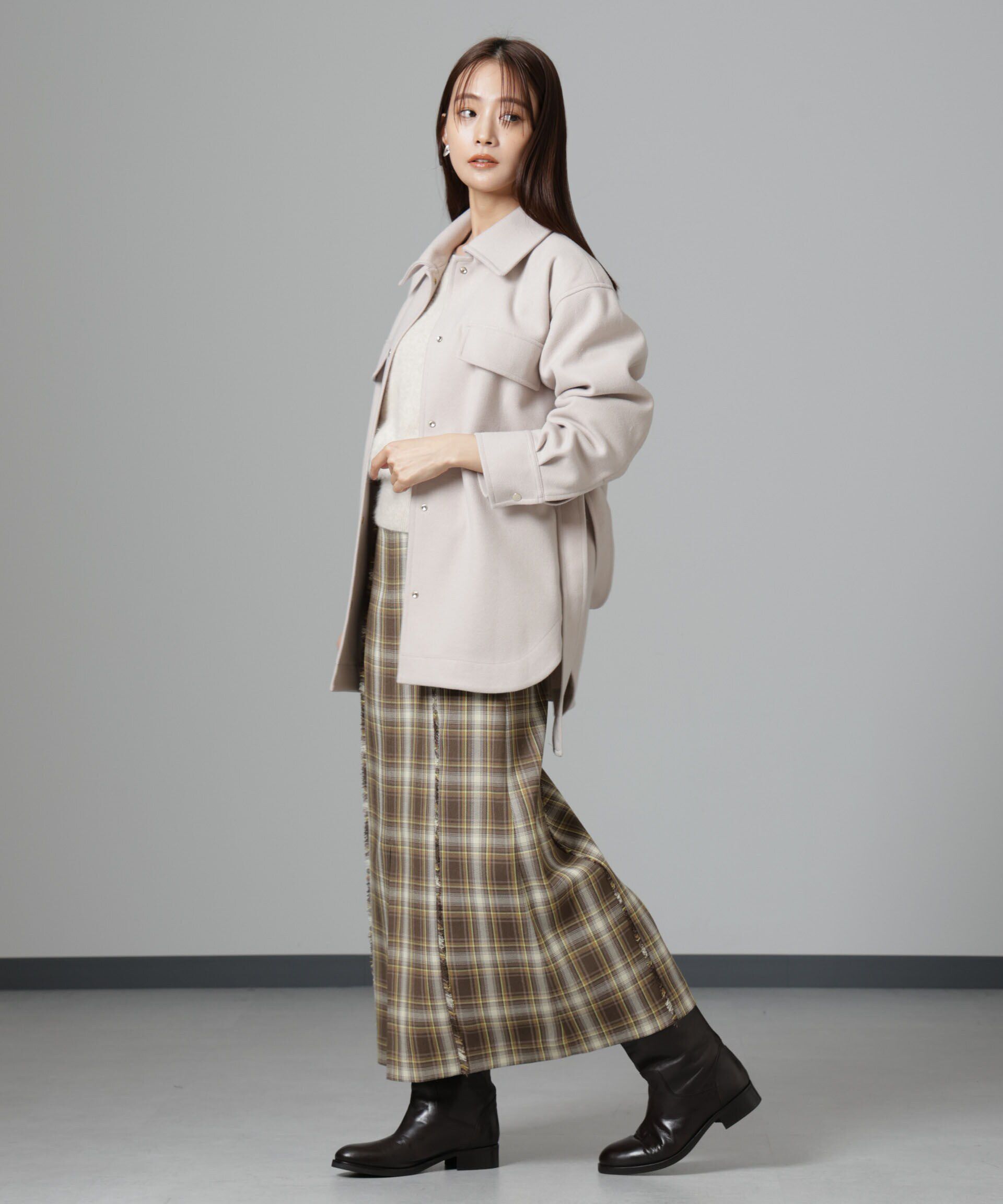 nano･universe「ニードルジャージーベルテッドシャツジャケット」|シャツ・ブラウス|