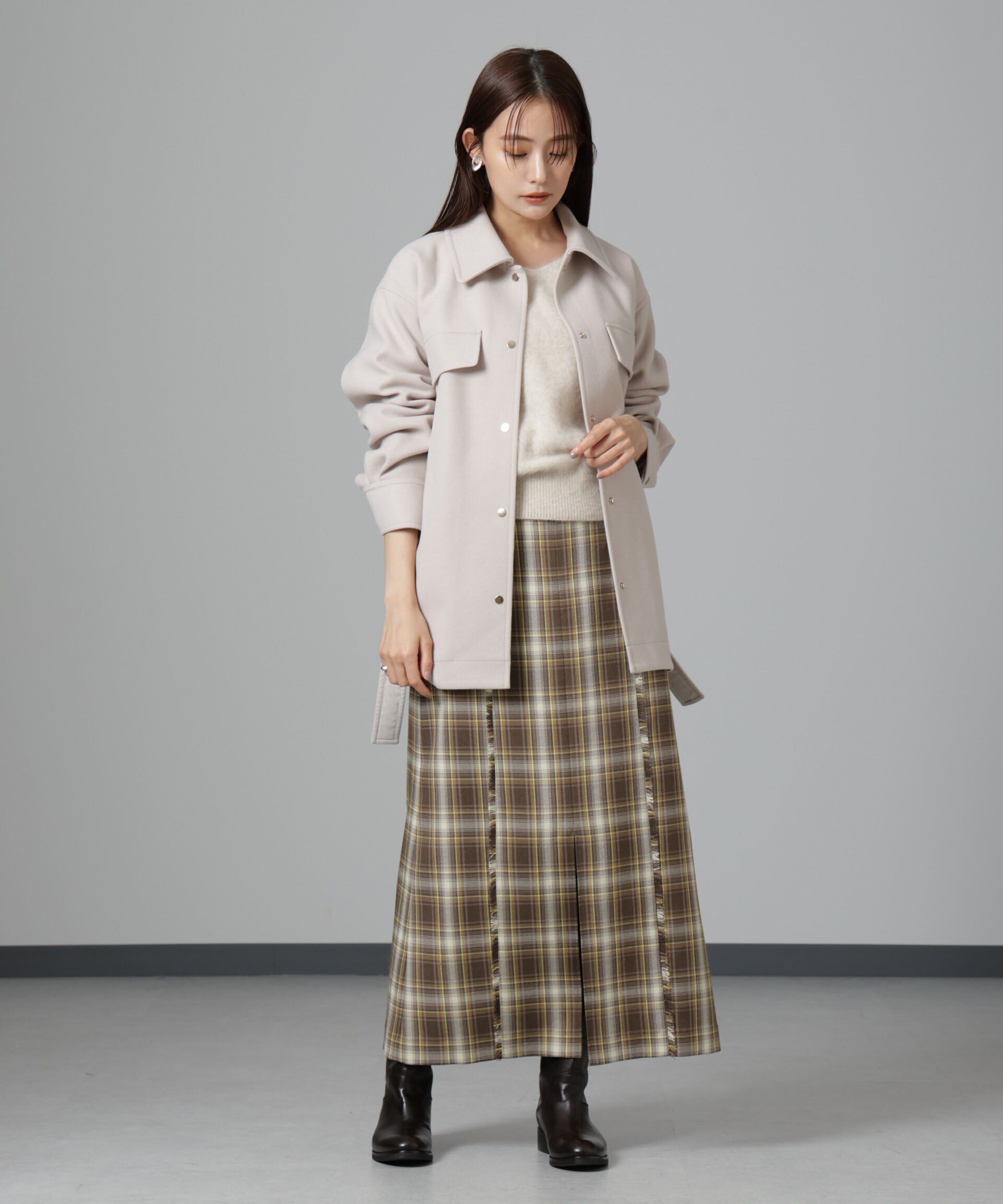 nano･universe「ニードルジャージーベルテッドシャツジャケット」|シャツ・ブラウス|