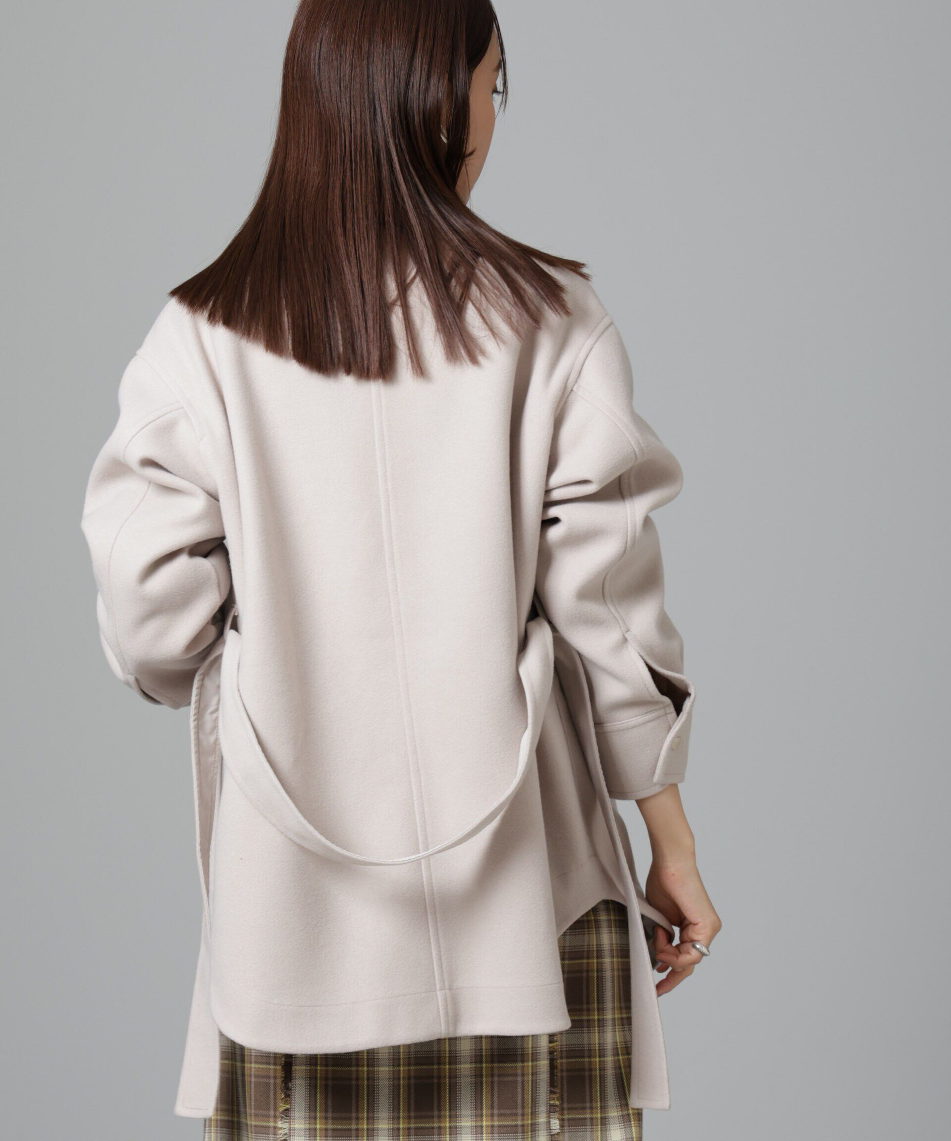 nano･universe「ニードルジャージーベルテッドシャツジャケット」|シャツ・ブラウス|