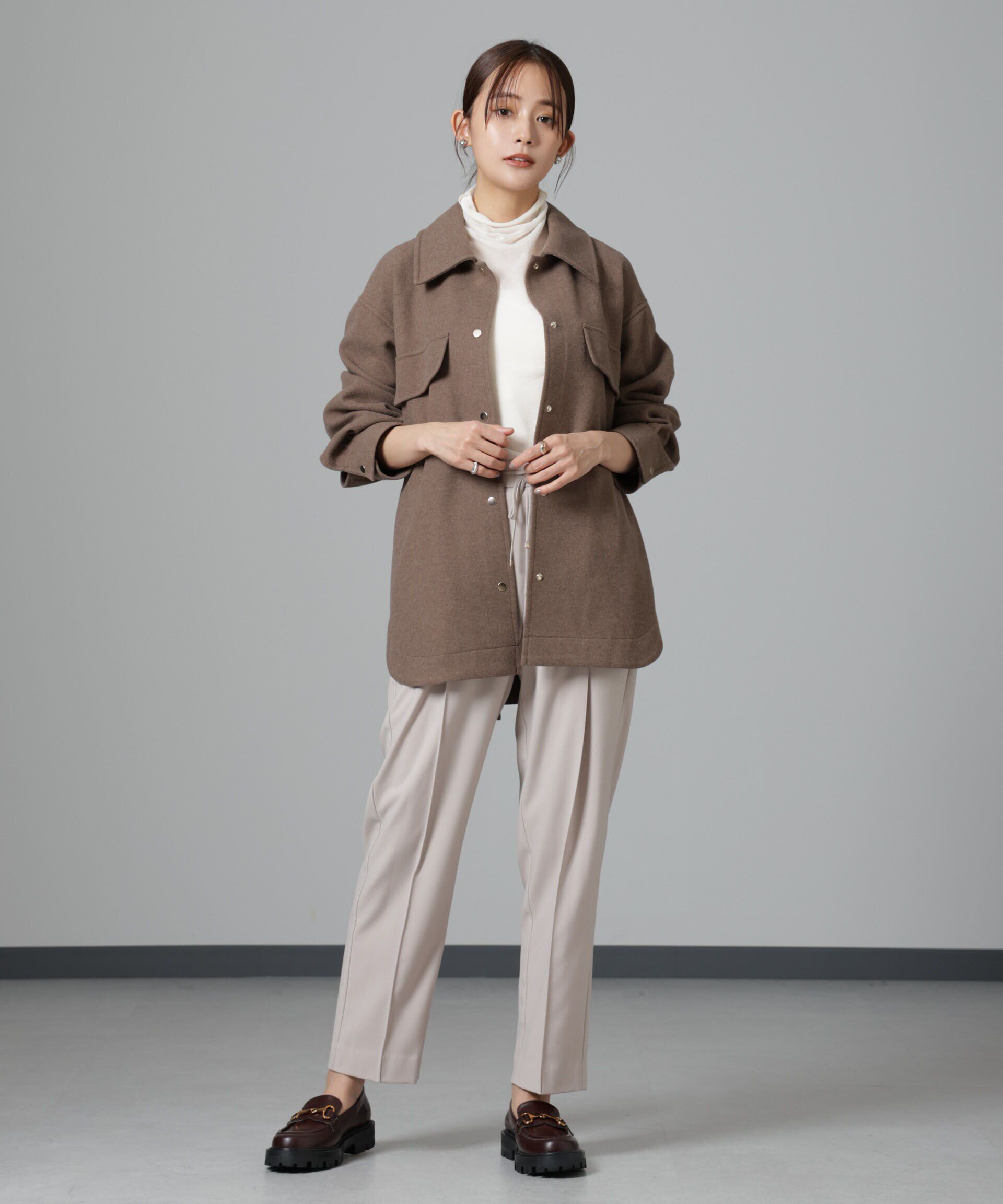 nano･universe「ニードルジャージーベルテッドシャツジャケット」|シャツ・ブラウス|