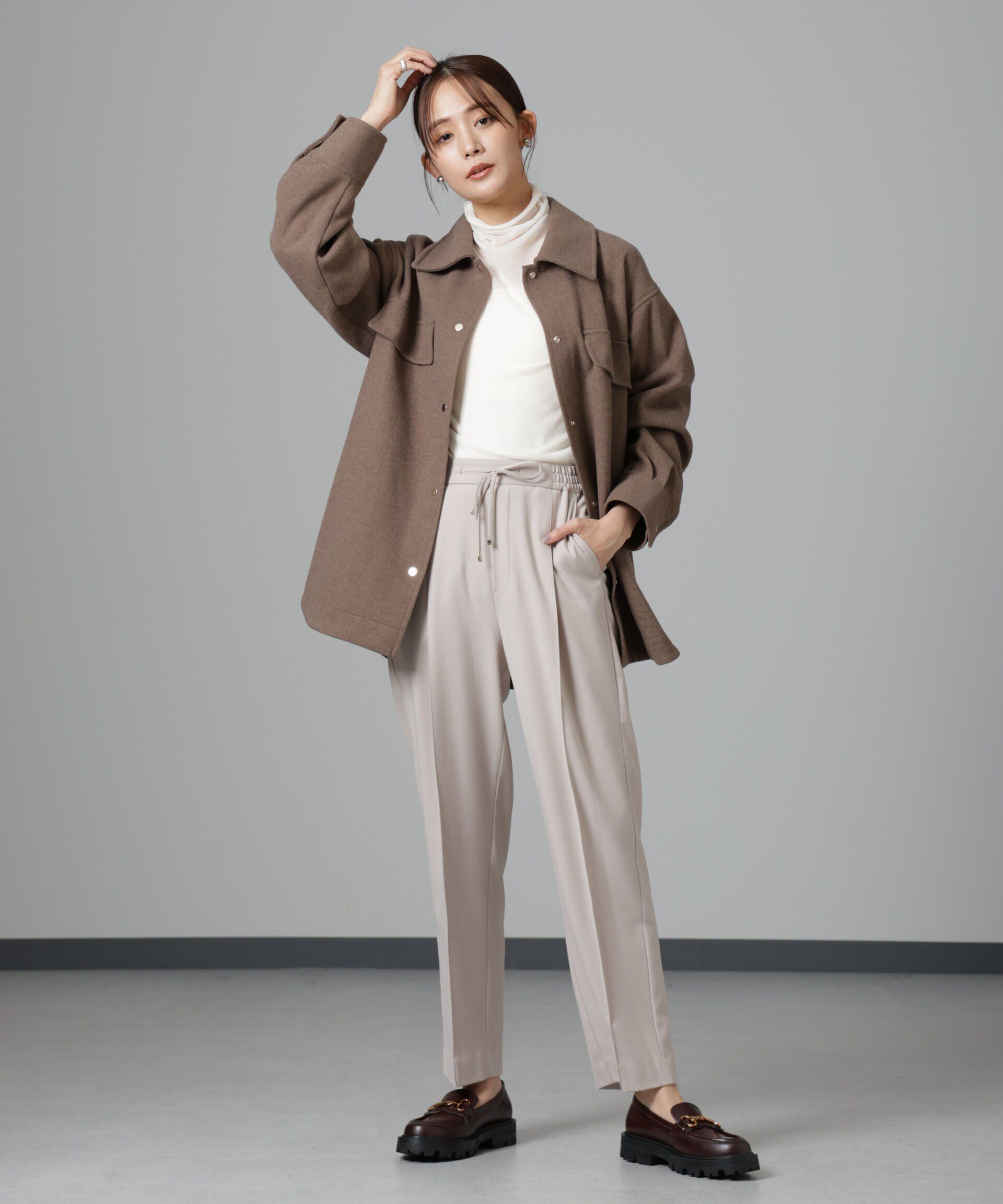 nano･universe「ニードルジャージーベルテッドシャツジャケット」|シャツ・ブラウス|