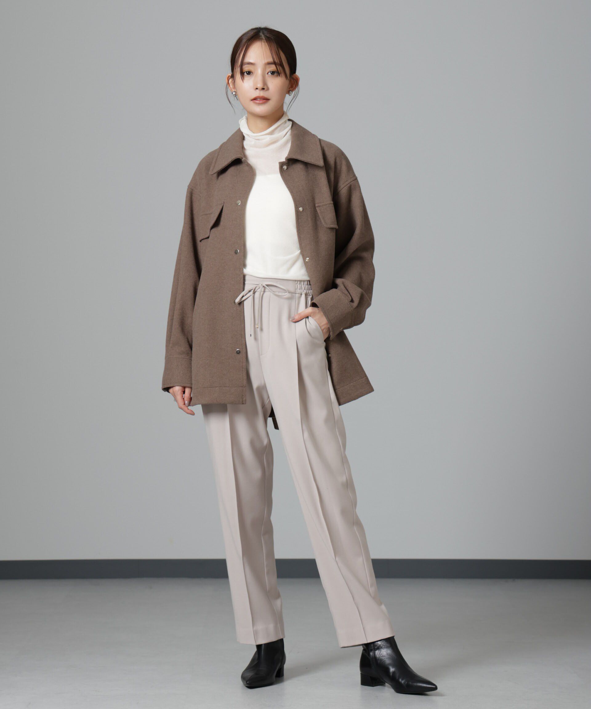 nano･universe「ニードルジャージーベルテッドシャツジャケット」|シャツ・ブラウス|