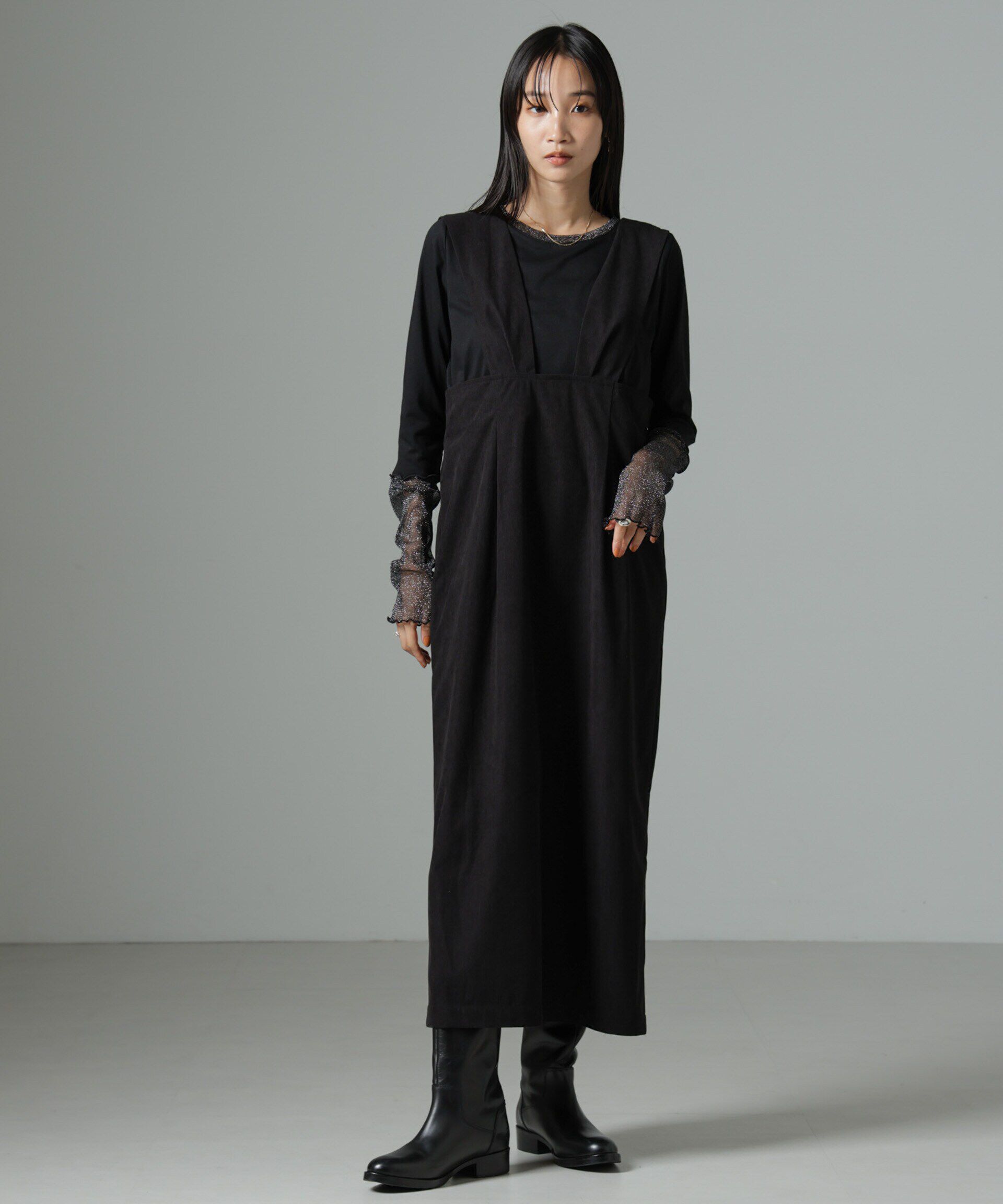 nano･universe「マイクロコールナロージャンパースカート(セットアップ可)」|ワンピース|