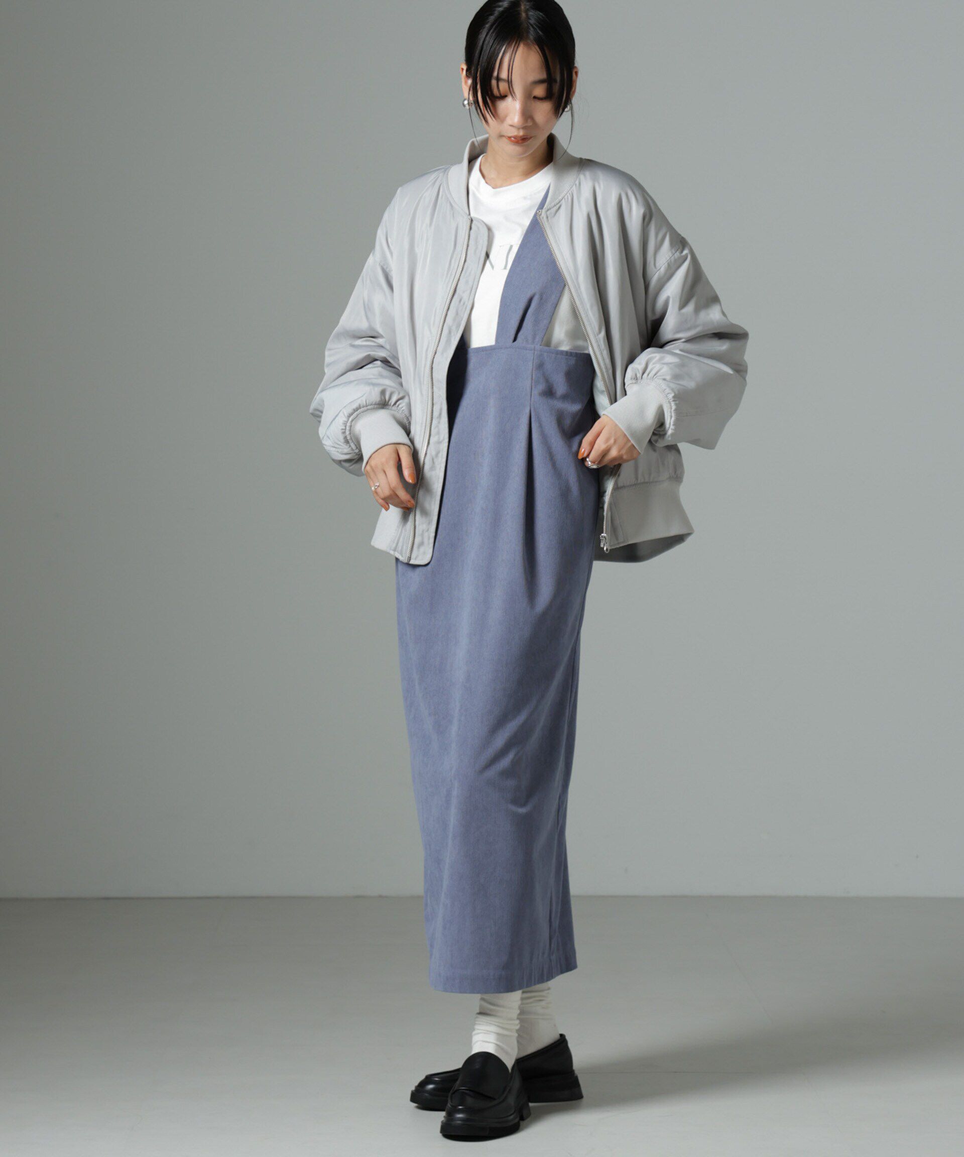 nano･universe「マイクロコールナロージャンパースカート(セットアップ可)」|ワンピース|