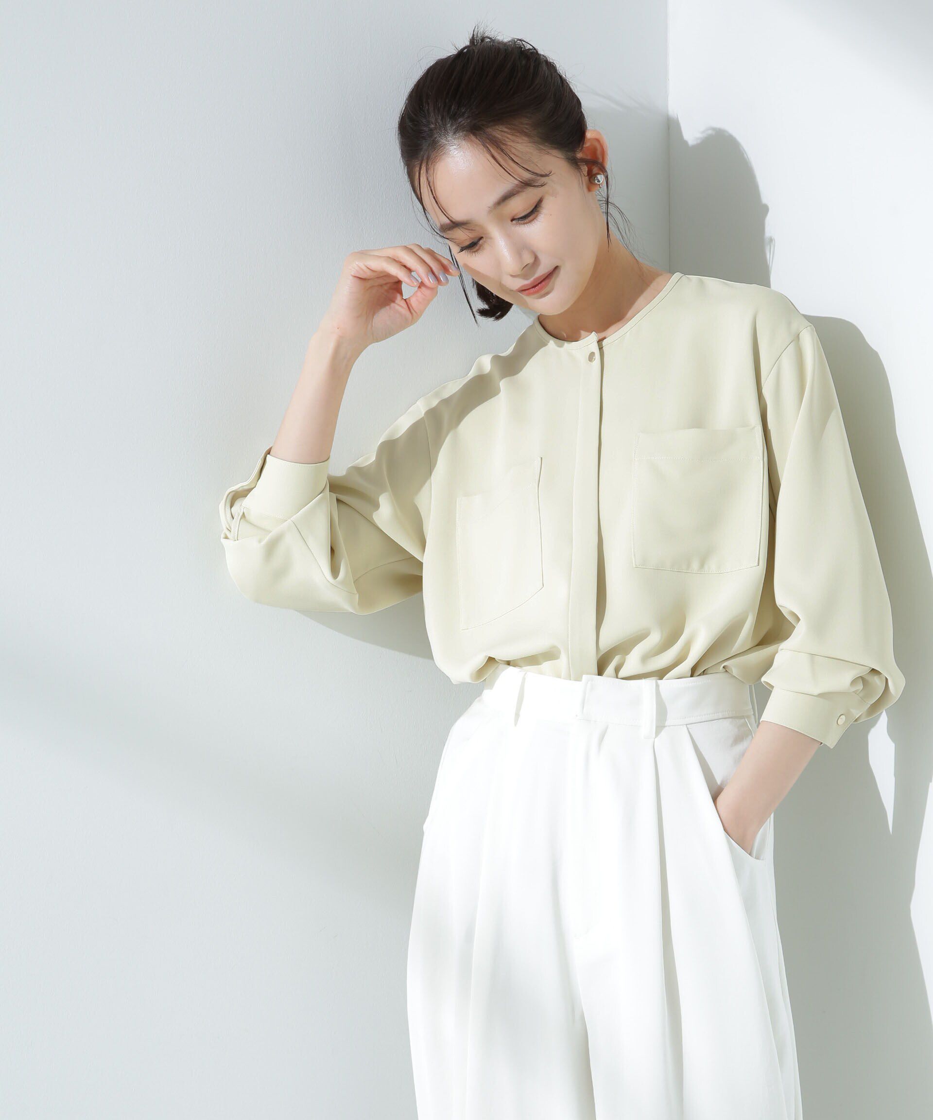 nano･universe「Ｗポケットブラウス」|シャツ・ブラウス|