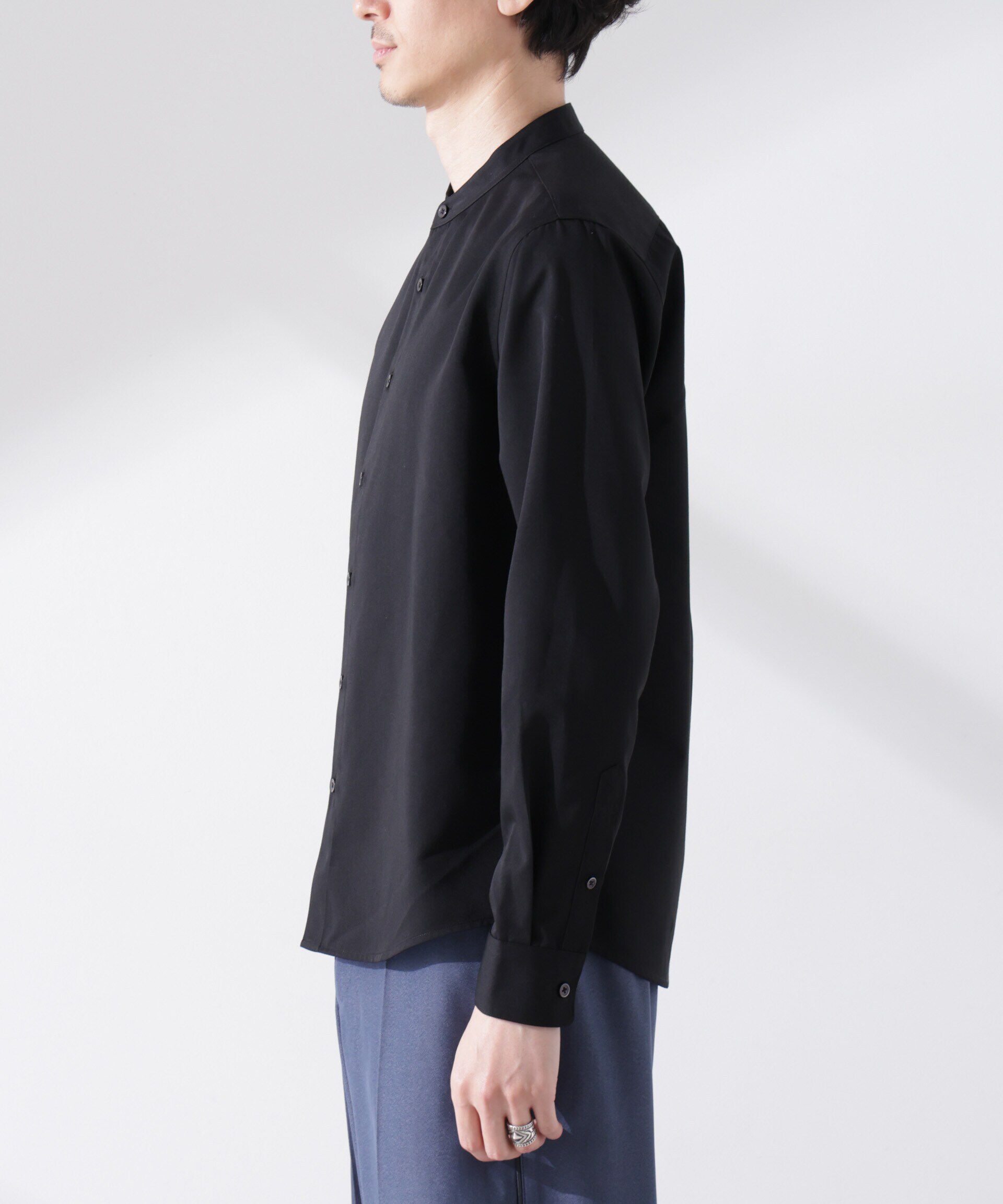 nano･universe「スタンダードバンドカラーシャツ/長袖」|シャツ・ブラウス|