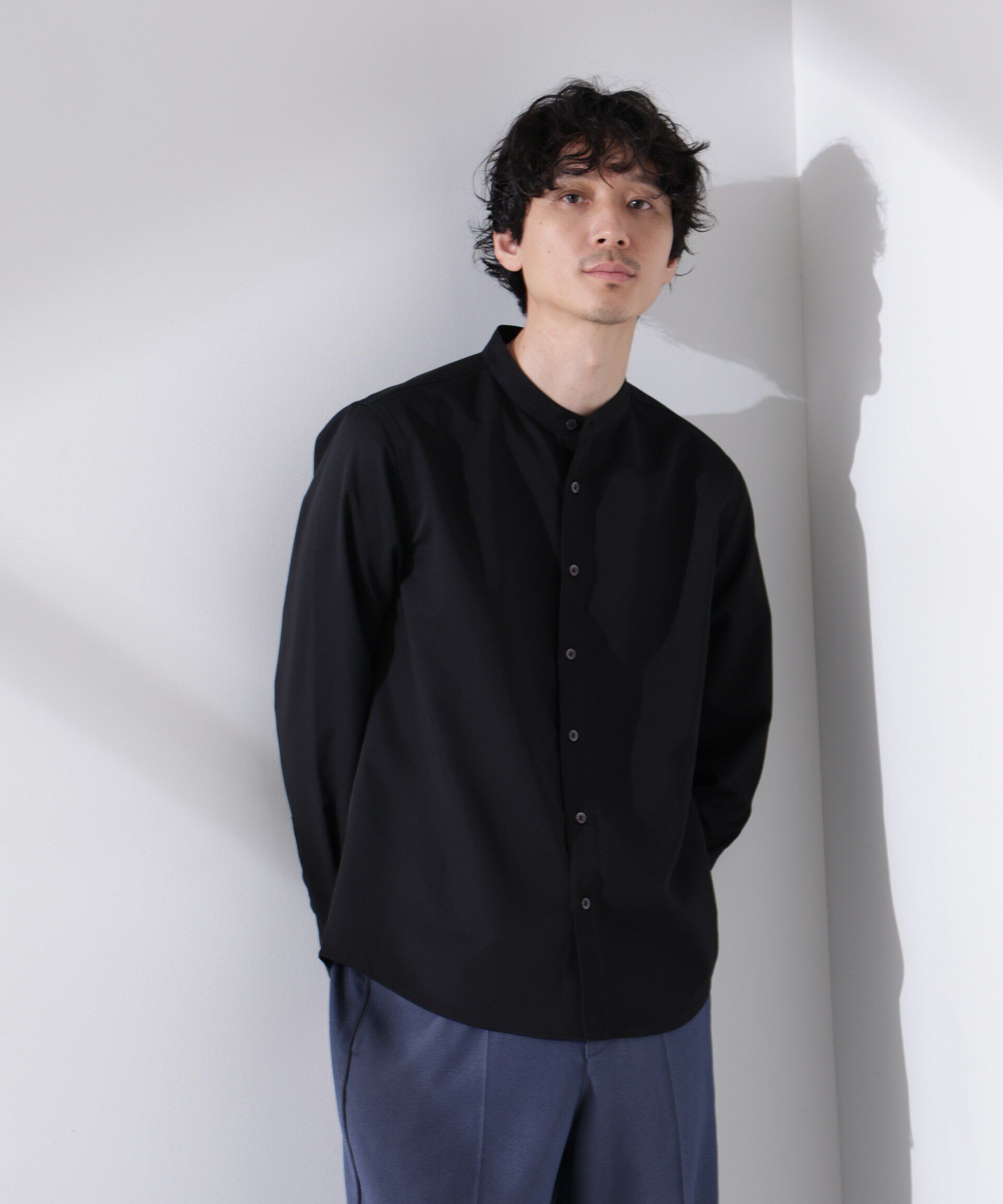 nano･universe「スタンダードバンドカラーシャツ/長袖」|シャツ・ブラウス|