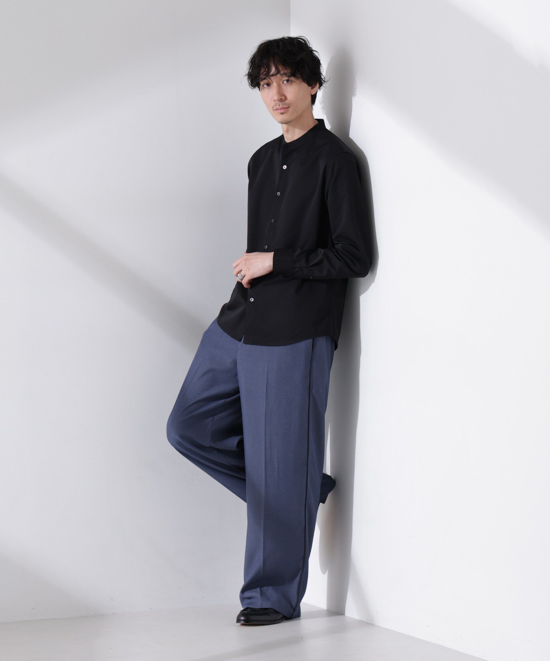 nano･universe「スタンダードバンドカラーシャツ/長袖」|シャツ・ブラウス|