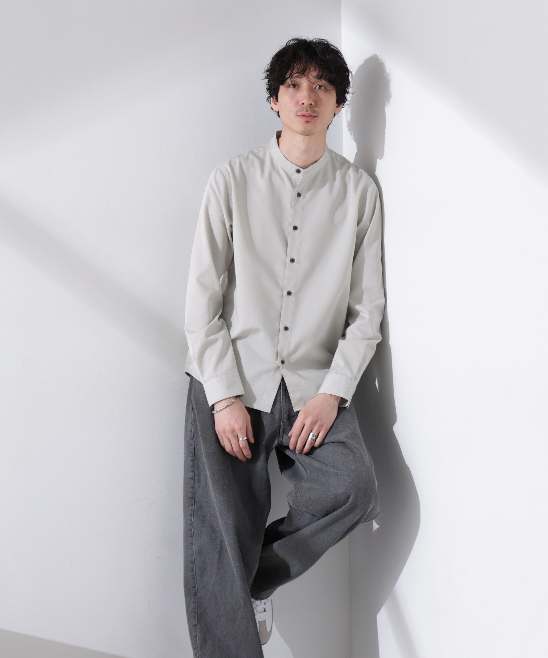 nano･universe「スタンダードバンドカラーシャツ/長袖」|シャツ・ブラウス|