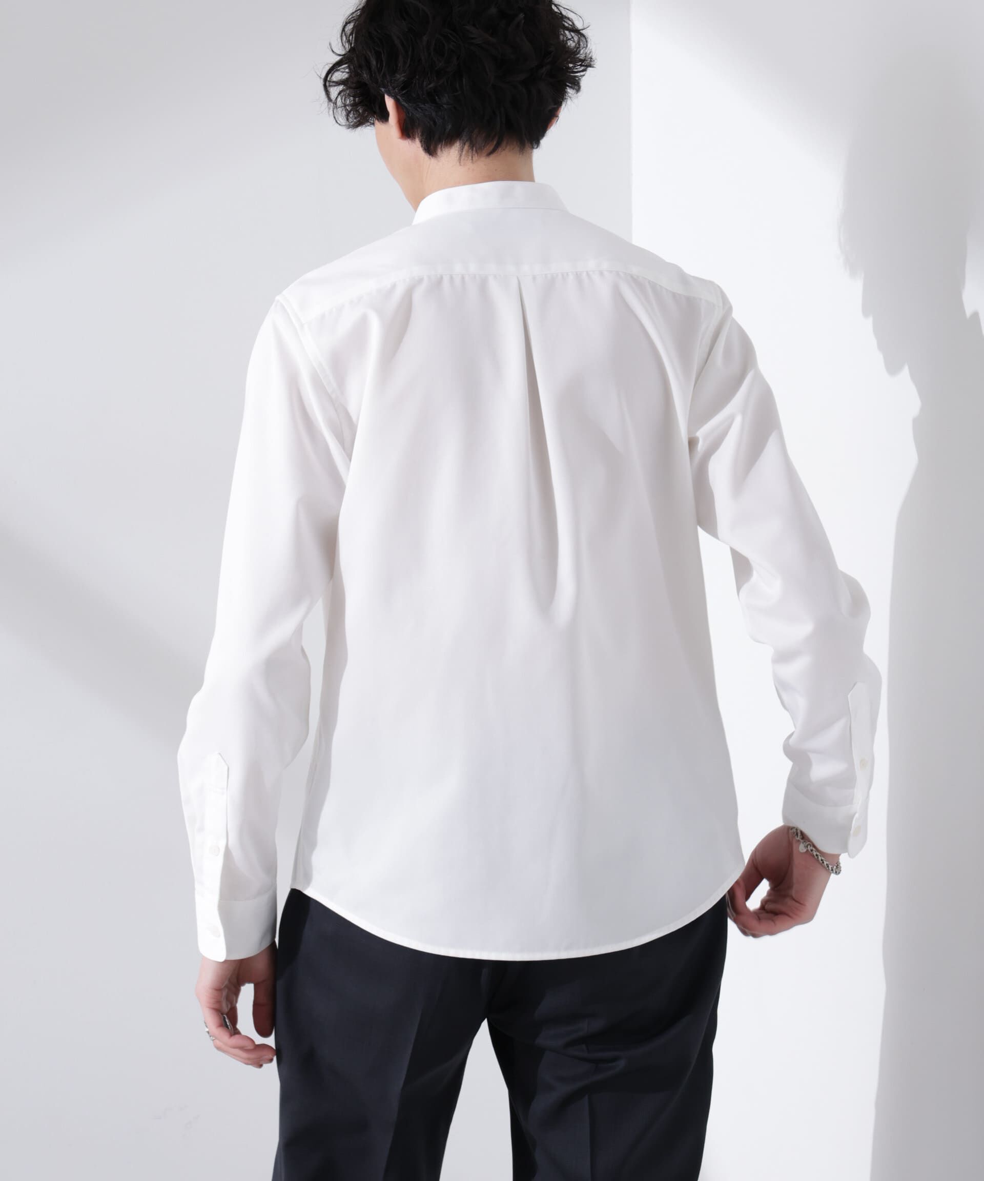 nano･universe「スタンダードバンドカラーシャツ/長袖」|シャツ・ブラウス|