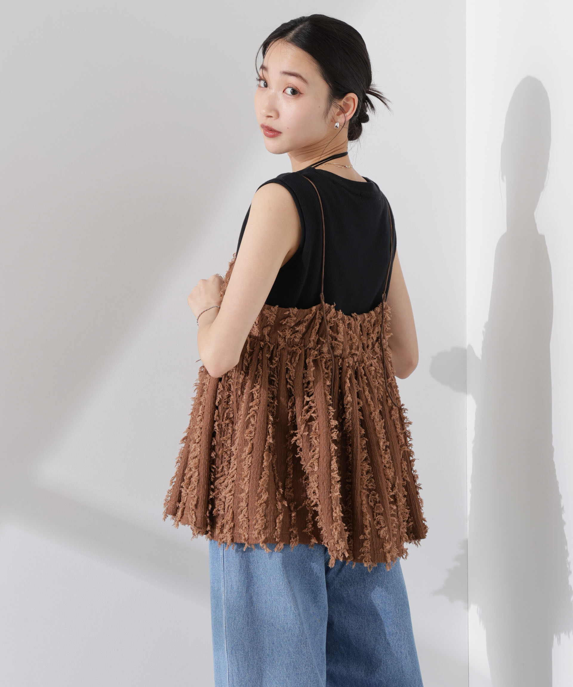 nano･universe「フリンジキャミソールビスチェ」|シャツ・ブラウス|