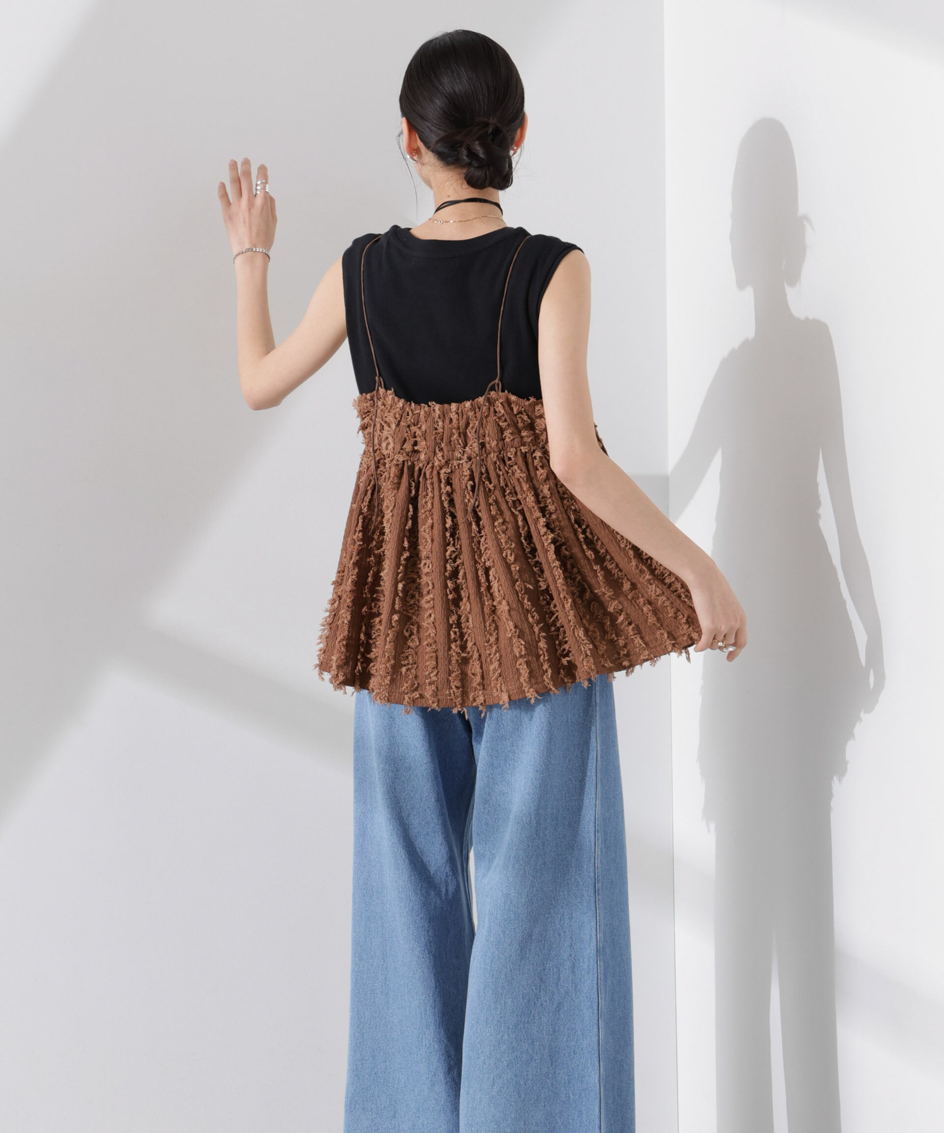 nano･universe「フリンジキャミソールビスチェ」|シャツ・ブラウス|