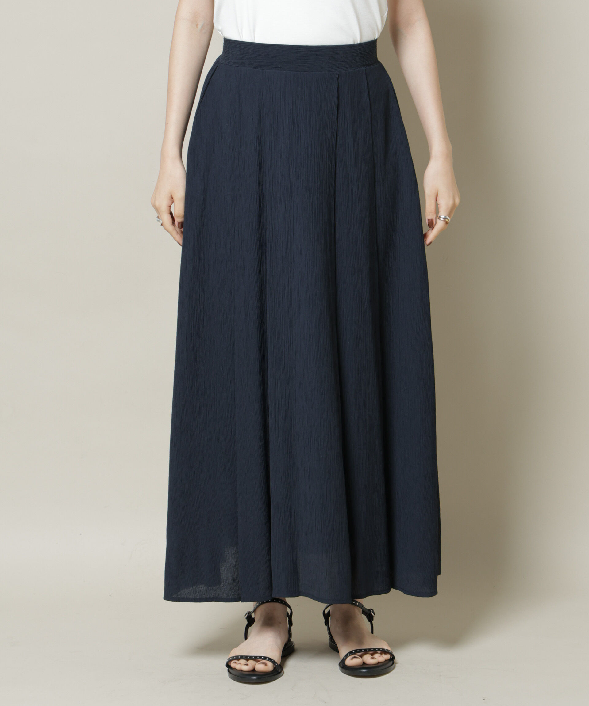 nano･universe「楊柳タックフレアスカート」|スカート|