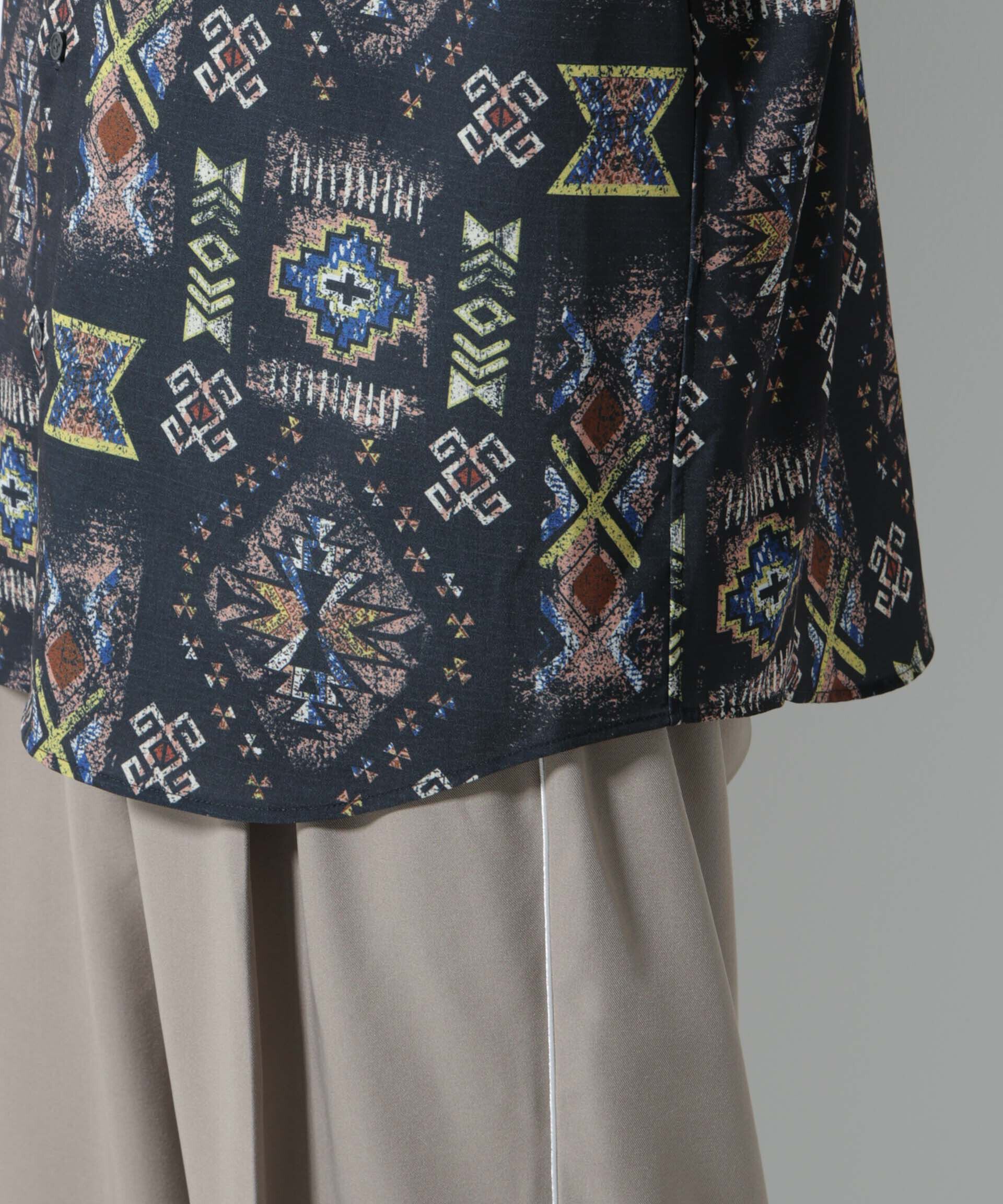 nano･universe「デジタルプリントシャツ 半袖」|シャツ・ブラウス|