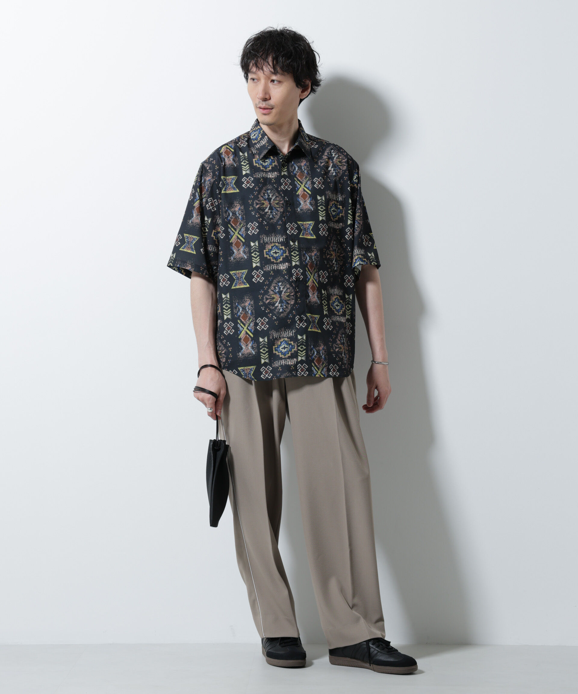 nano･universe「デジタルプリントシャツ 半袖」|シャツ・ブラウス|