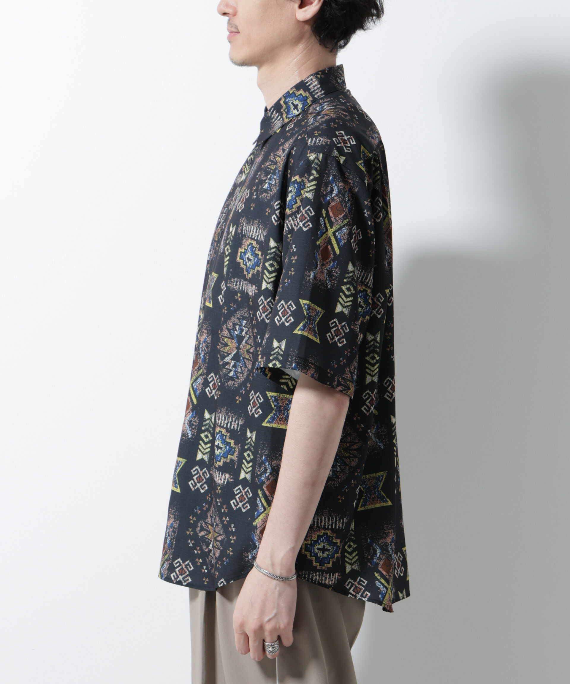 nano･universe「デジタルプリントシャツ 半袖」|シャツ・ブラウス|