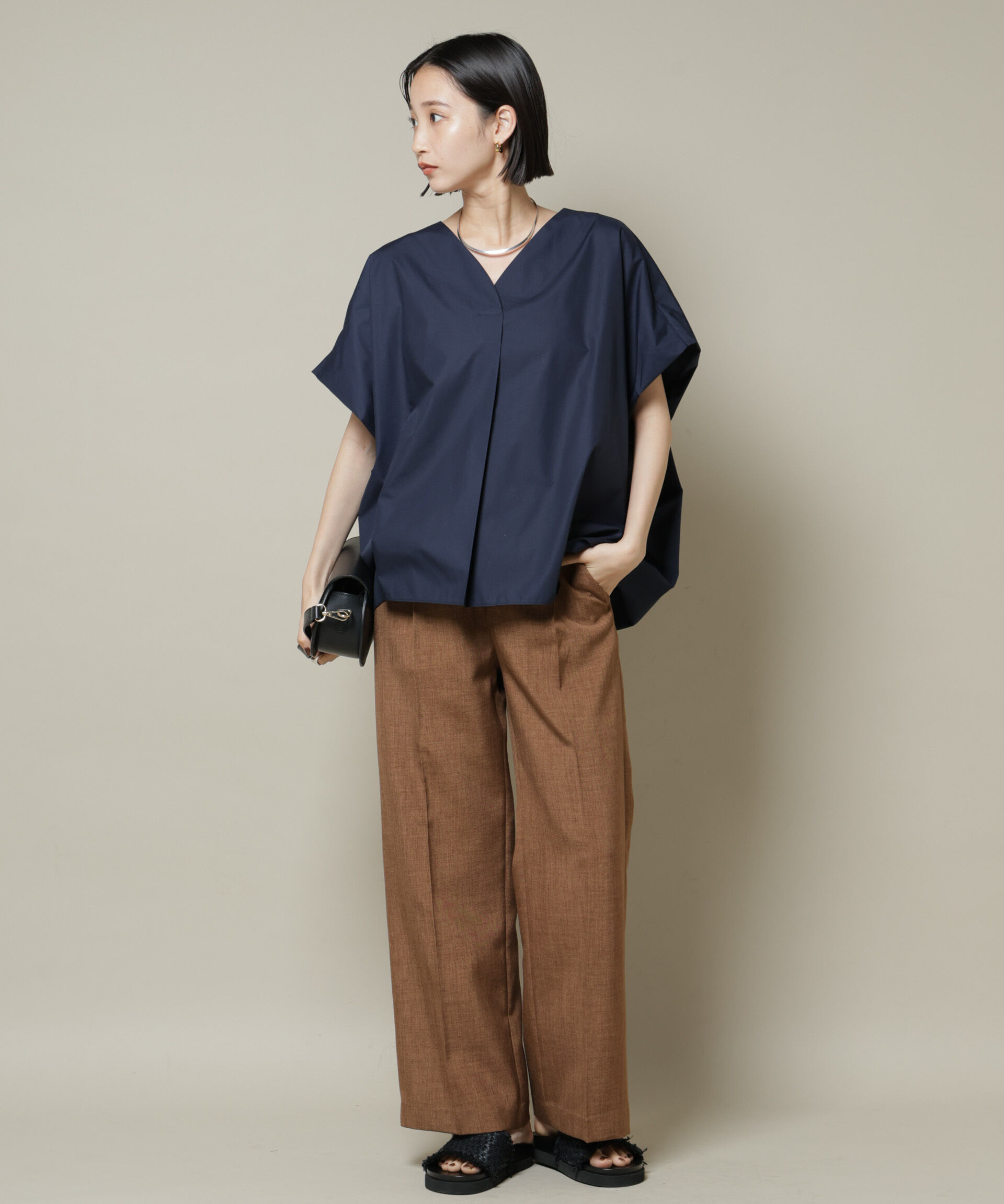 nano･universe「ドルマンワイドスキッパーブラウス」|シャツ・ブラウス|