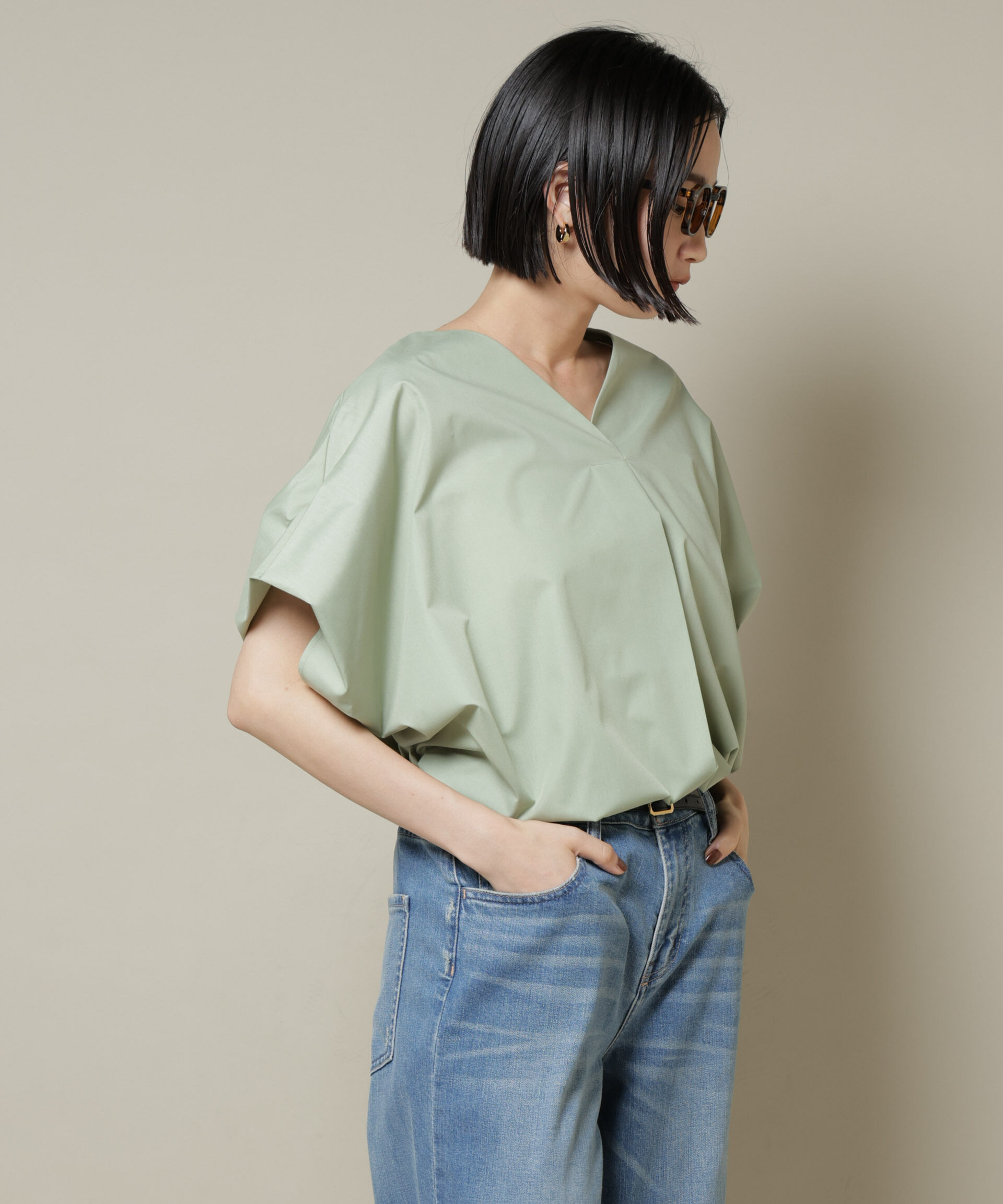 nano･universe「ドルマンワイドスキッパーブラウス」|シャツ・ブラウス|