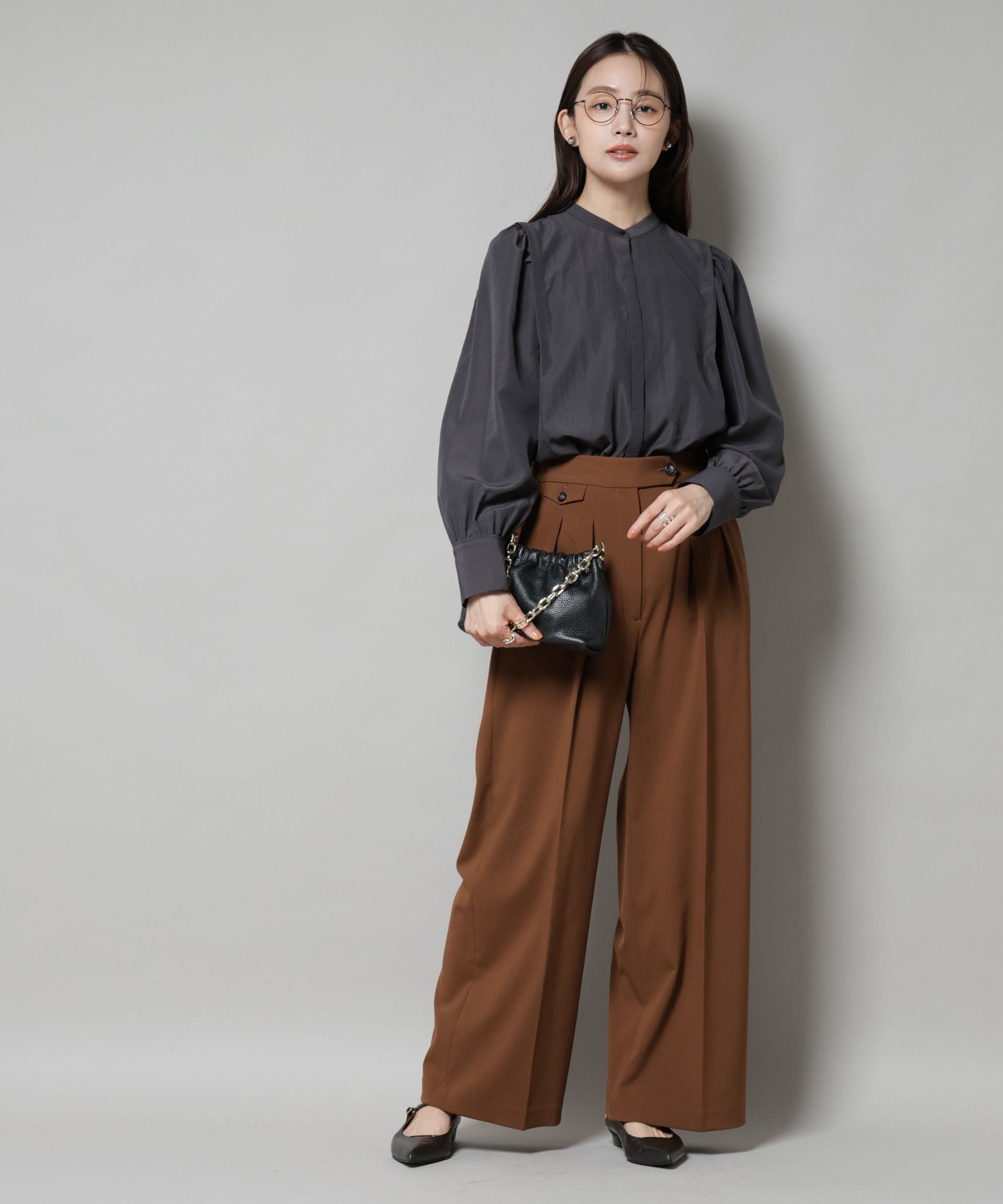 nano･universe「ショルダーギャザーブラウス」|シャツ・ブラウス|