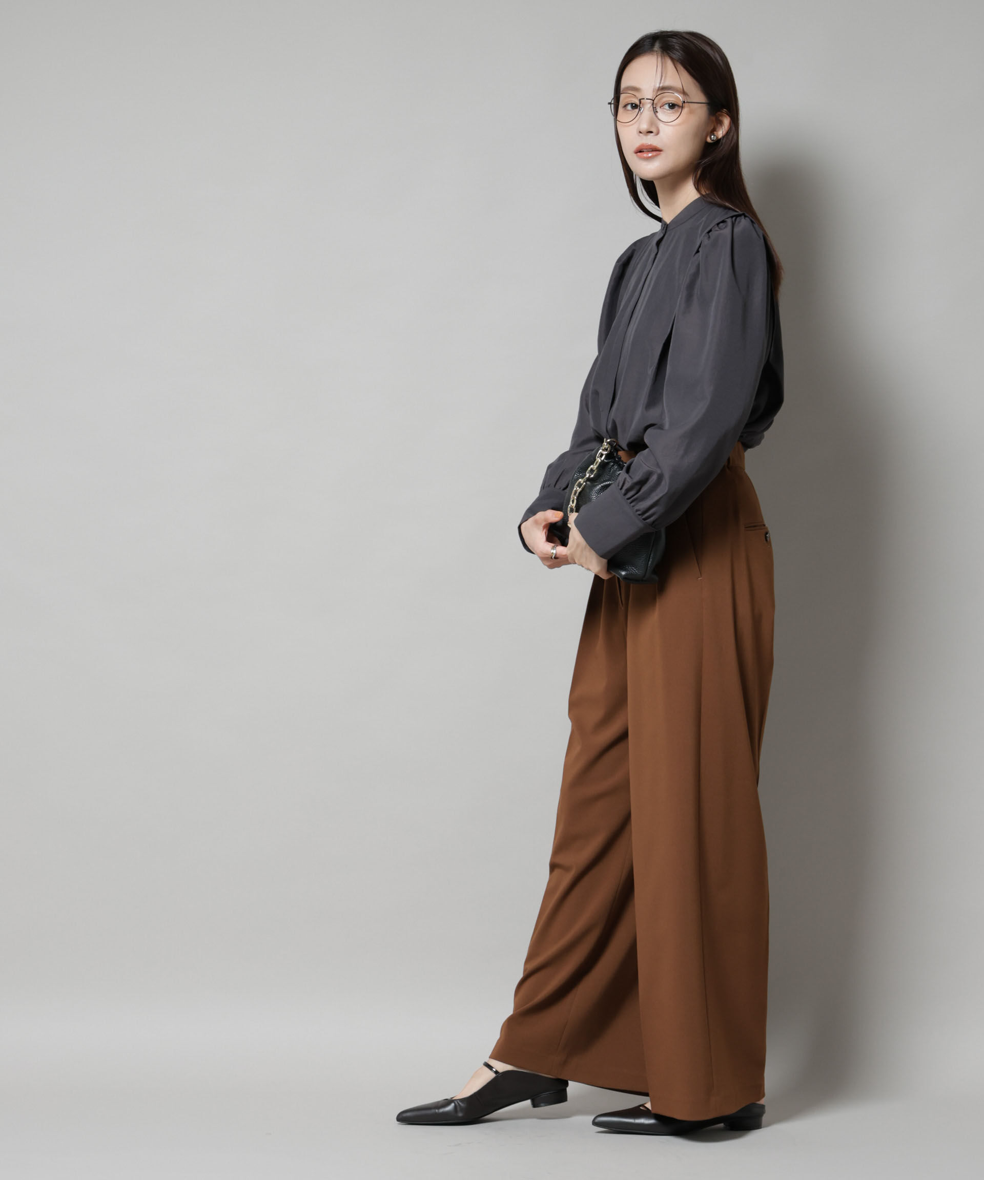 nano･universe「ショルダーギャザーブラウス」|シャツ・ブラウス|