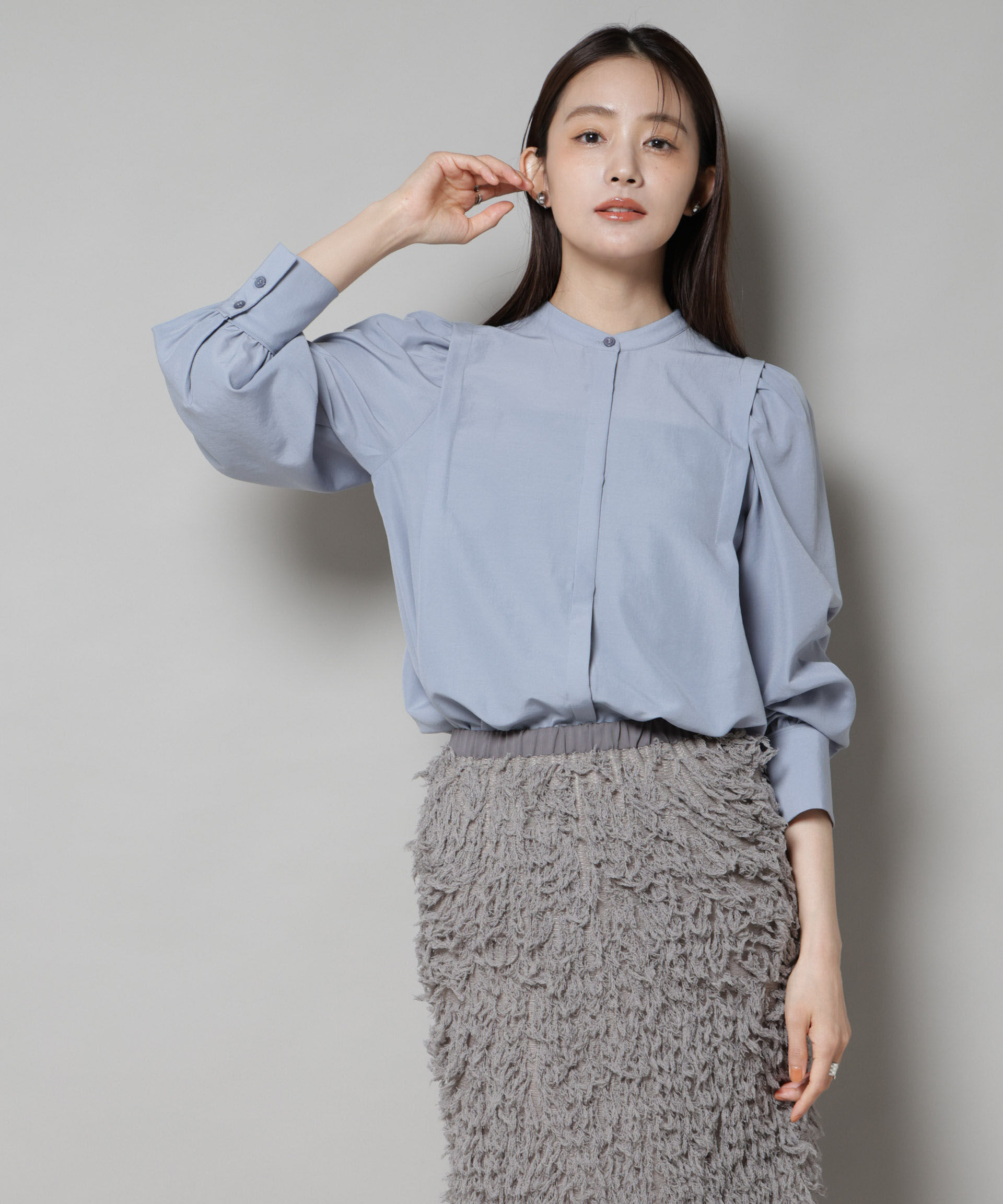 nano･universe「ショルダーギャザーブラウス」|シャツ・ブラウス|