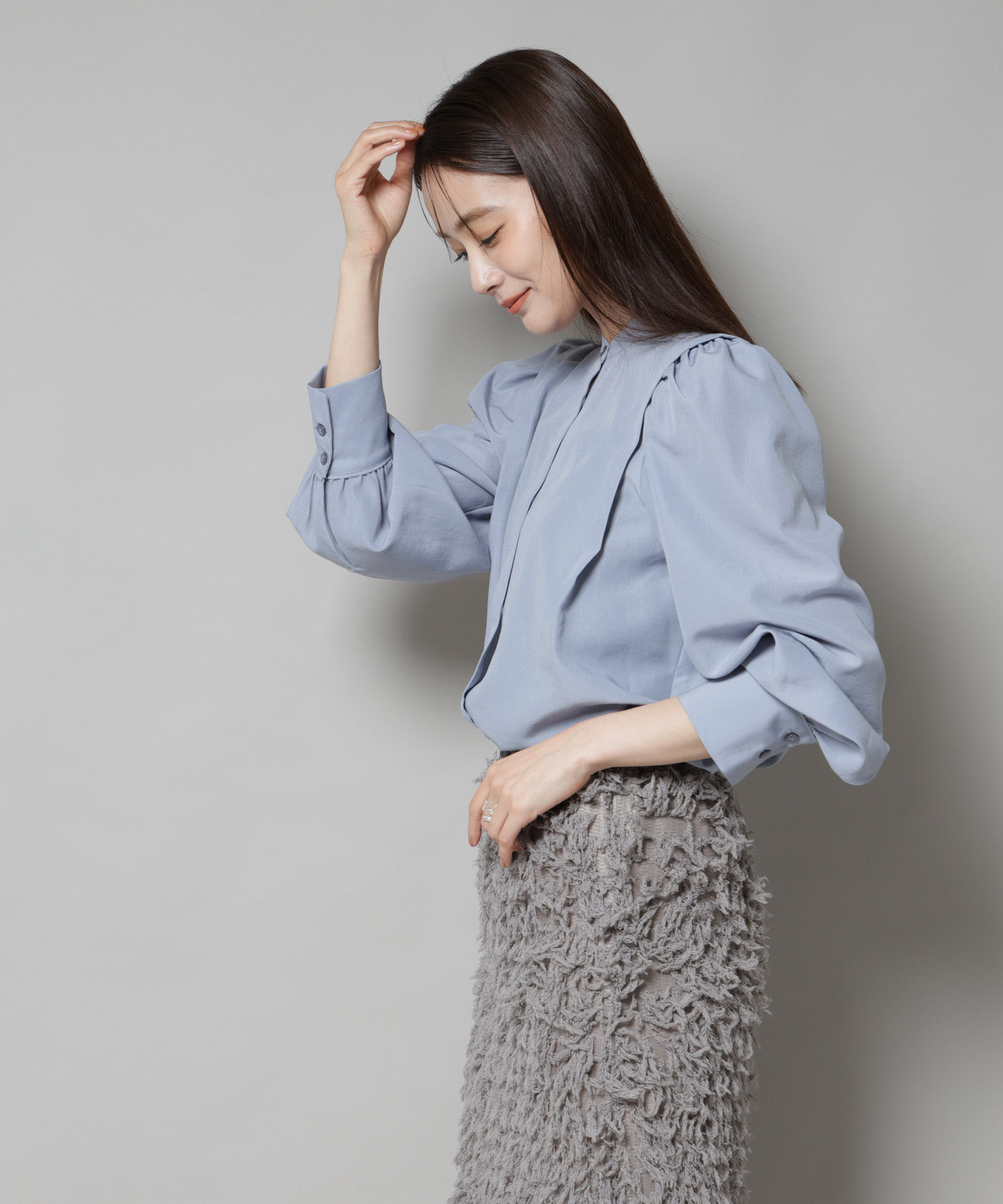 nano･universe「ショルダーギャザーブラウス」|シャツ・ブラウス|