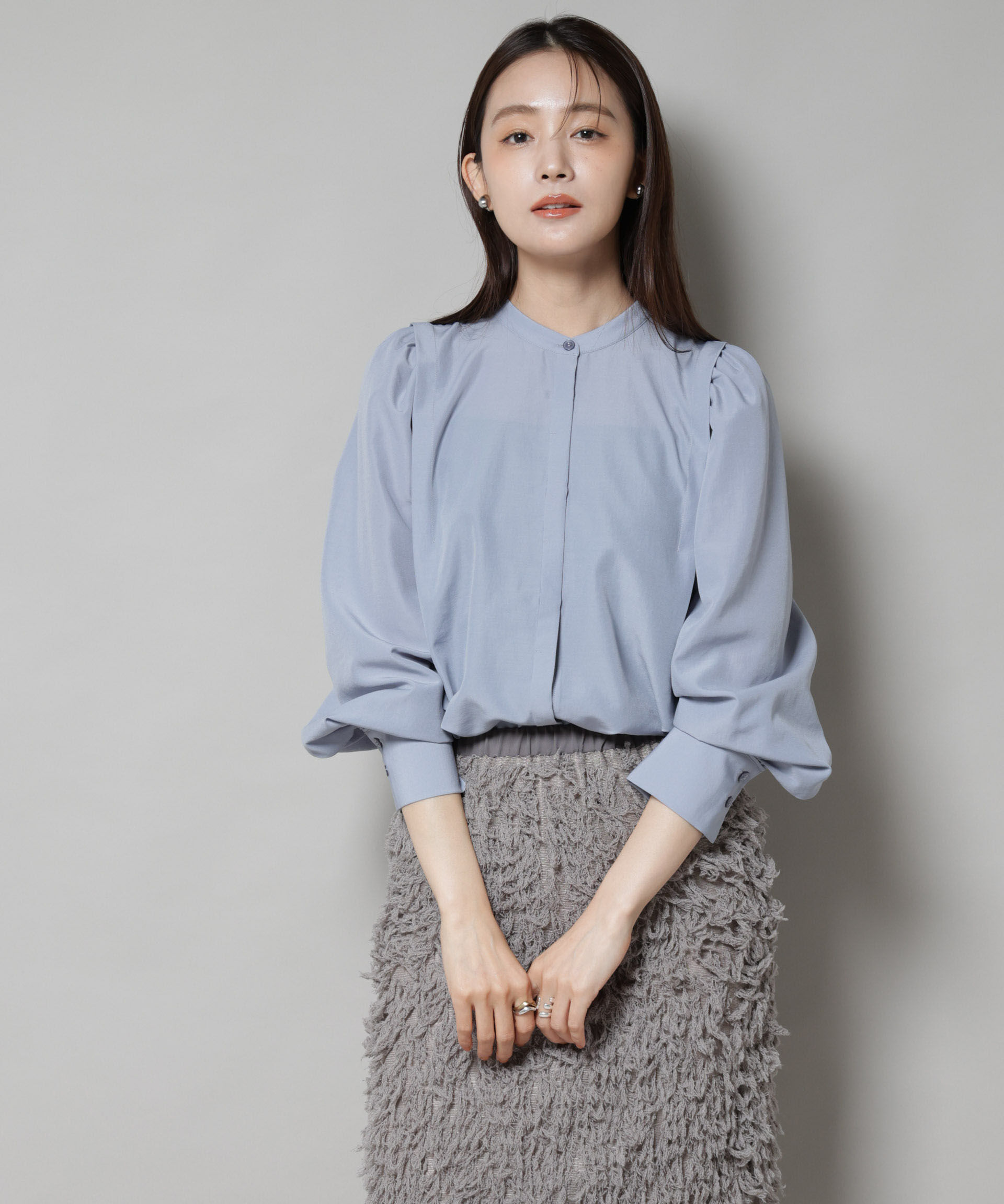 nano･universe「ショルダーギャザーブラウス」|シャツ・ブラウス|