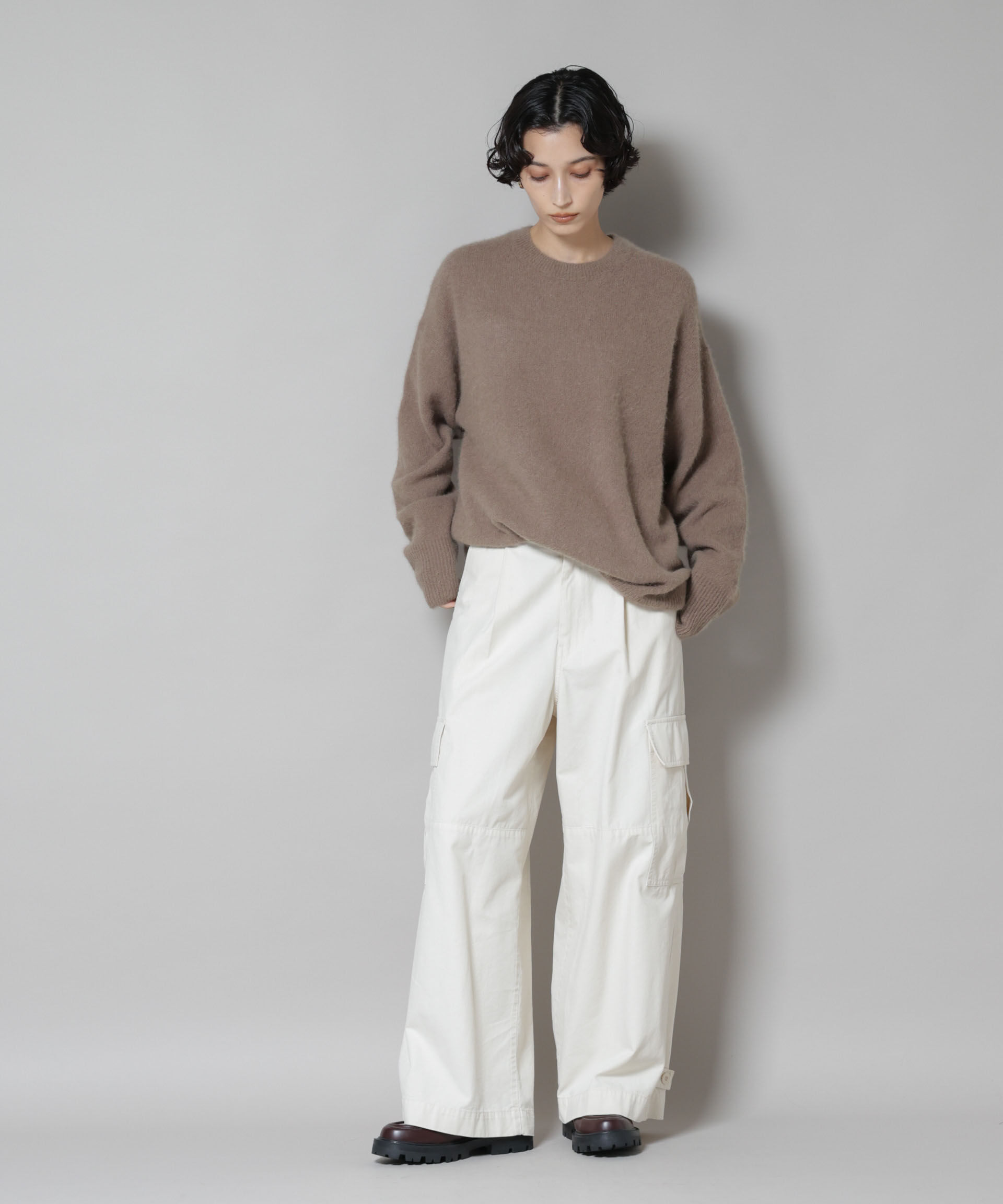 nano･universe「ウォッシャブルフォックスクルーワイドニットプルオーバー」|ニット・セーター|