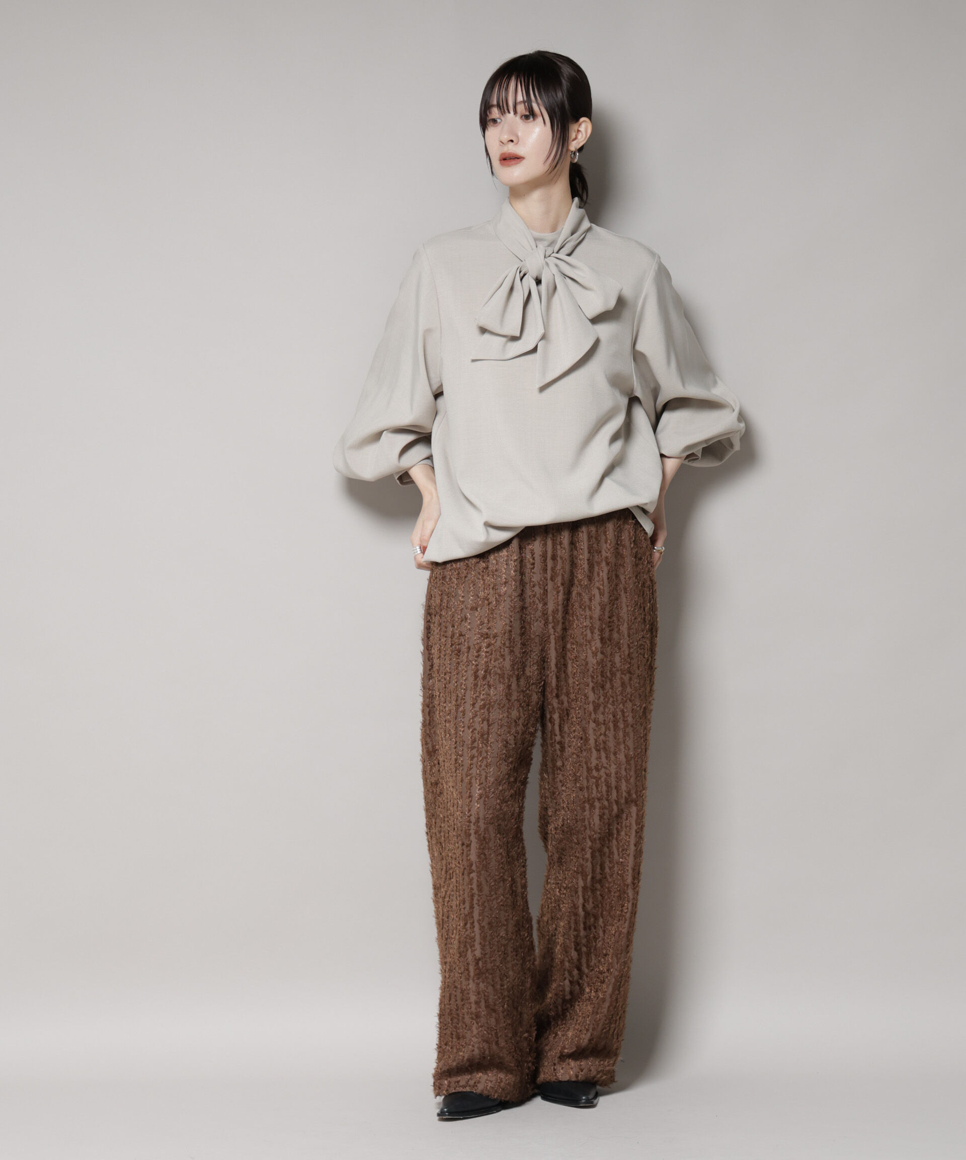 nano･universe「ボータイ取り外し可能2wayブラウス」|シャツ・ブラウス|