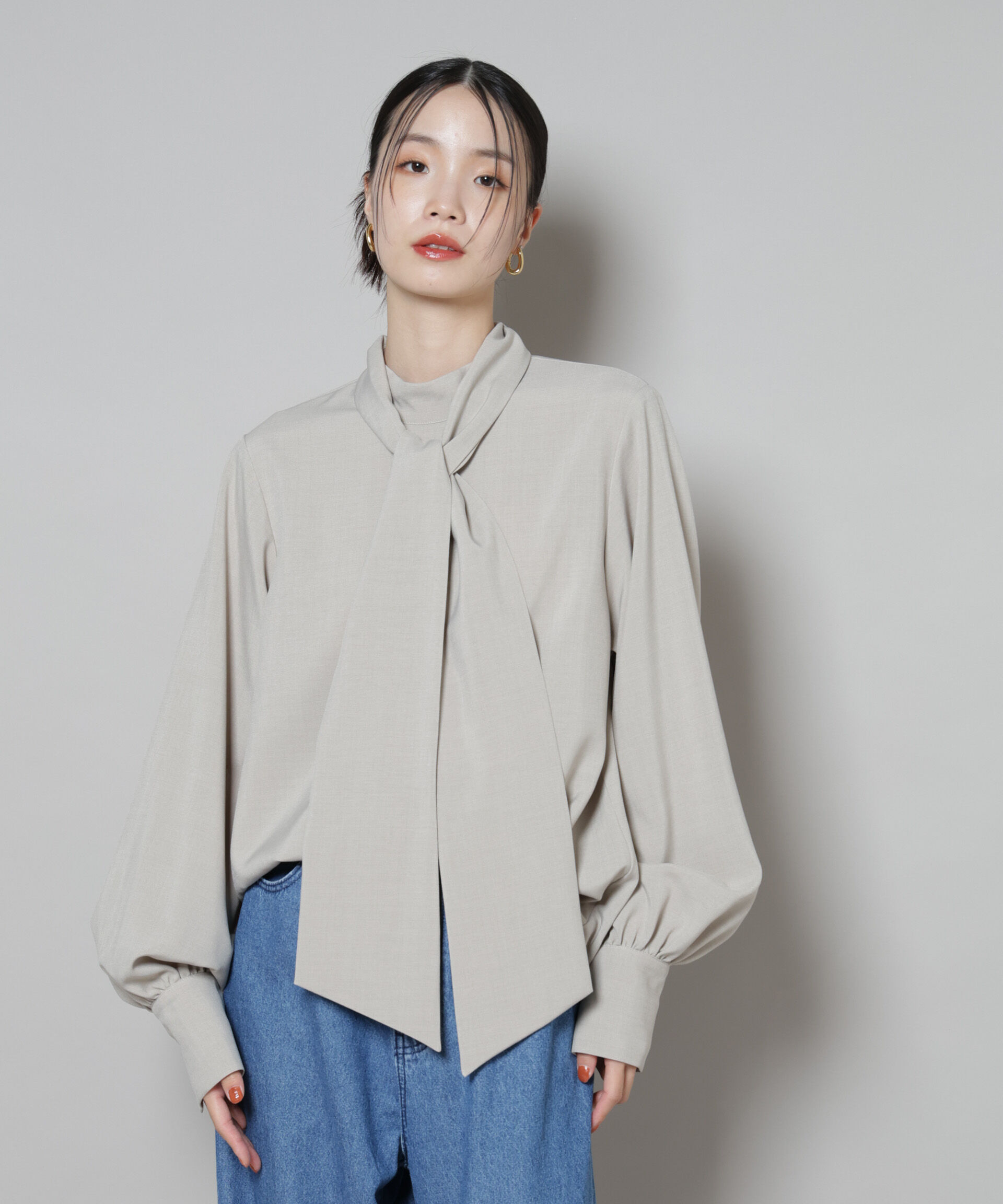 nano･universe「ボータイ取り外し可能2wayブラウス」|シャツ・ブラウス|