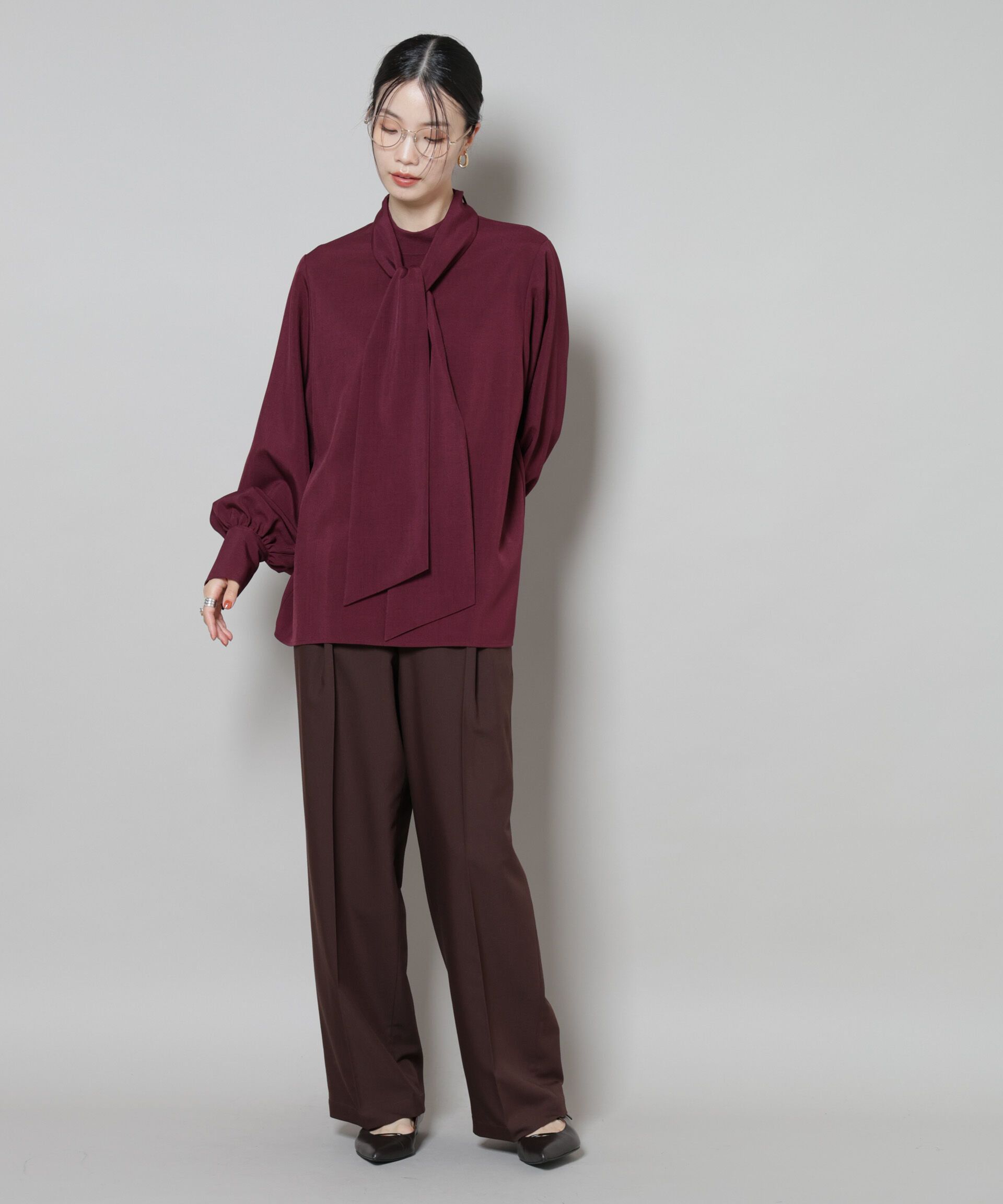 nano･universe「ボータイ取り外し可能2wayブラウス」|シャツ・ブラウス|