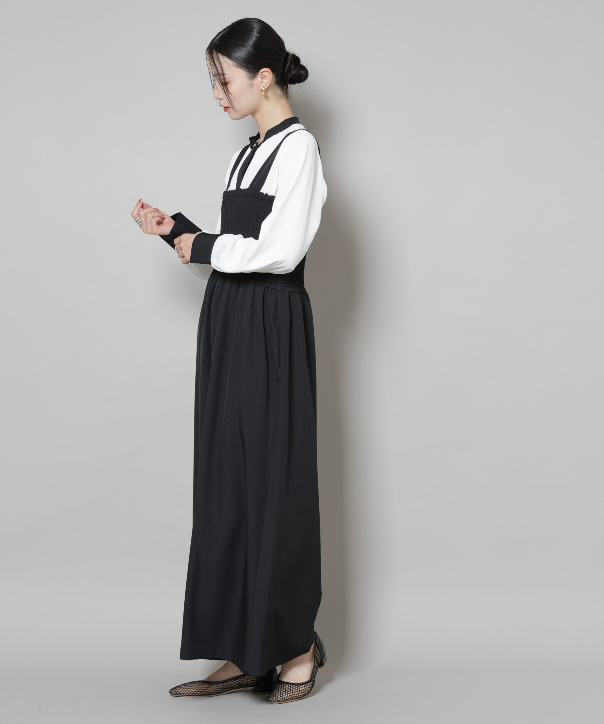 nano･universe「シャーリングサロペット」|ワンピース|