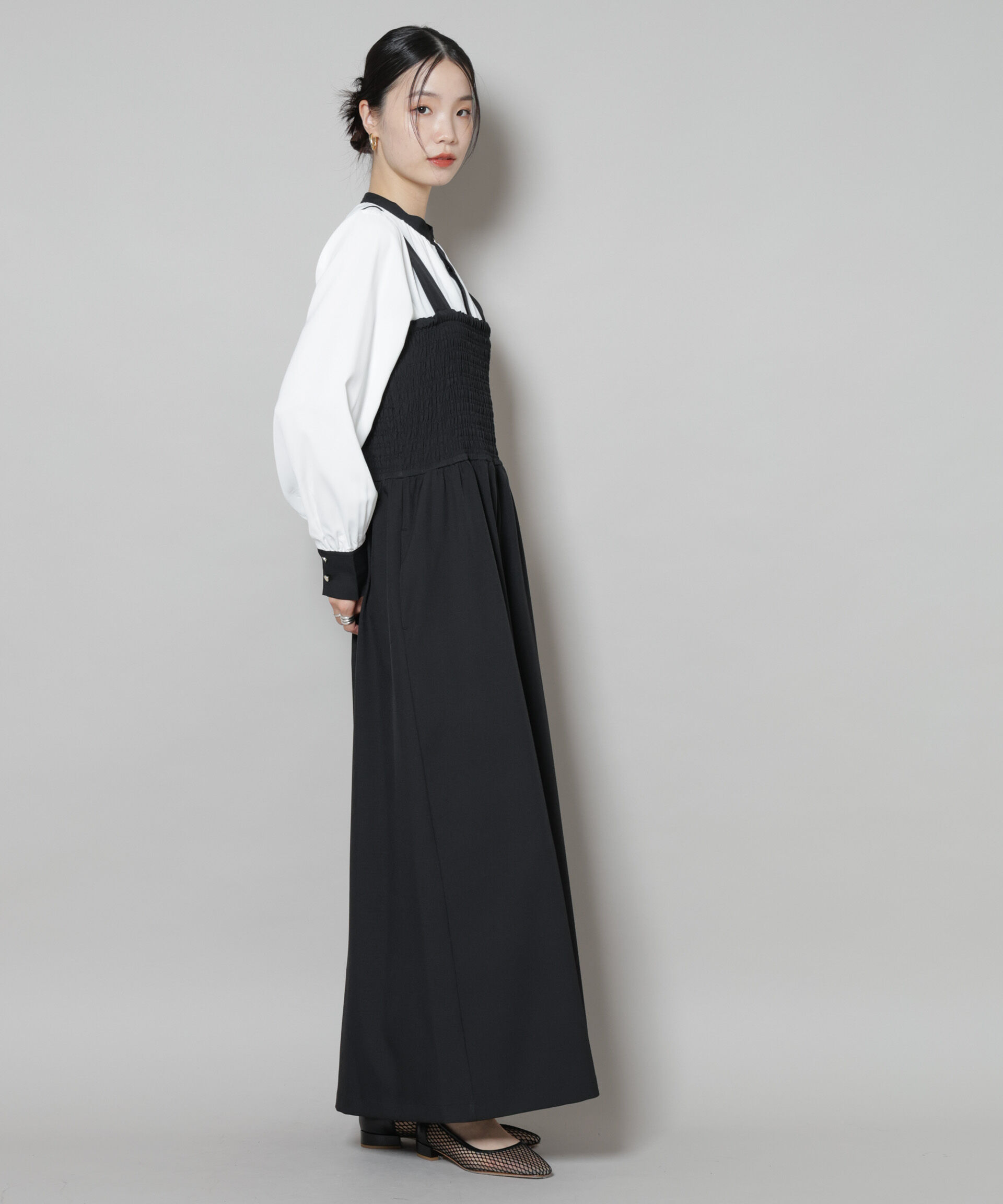 nano･universe「シャーリングサロペット」|ワンピース|