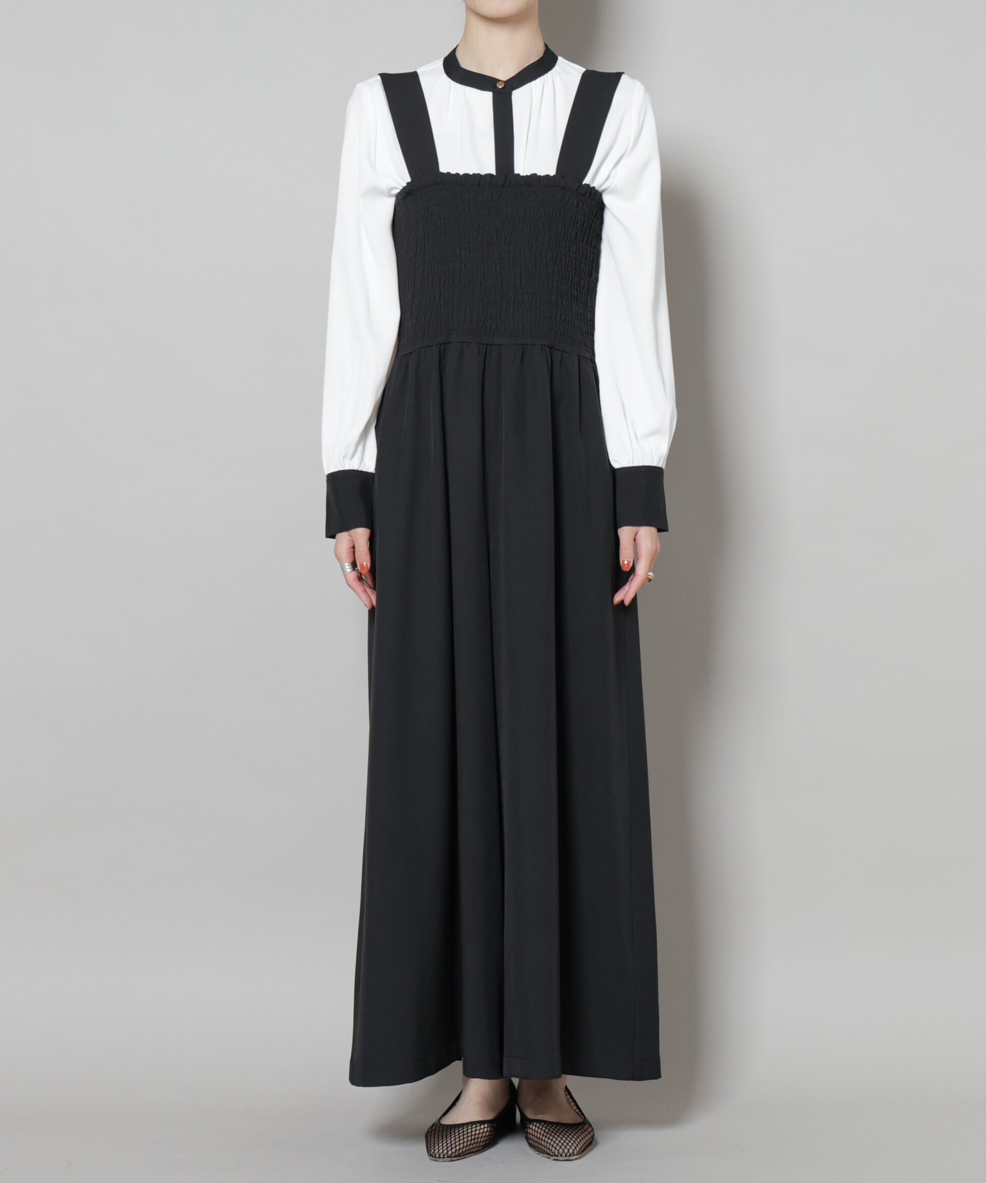 nano･universe「シャーリングサロペット」|ワンピース|